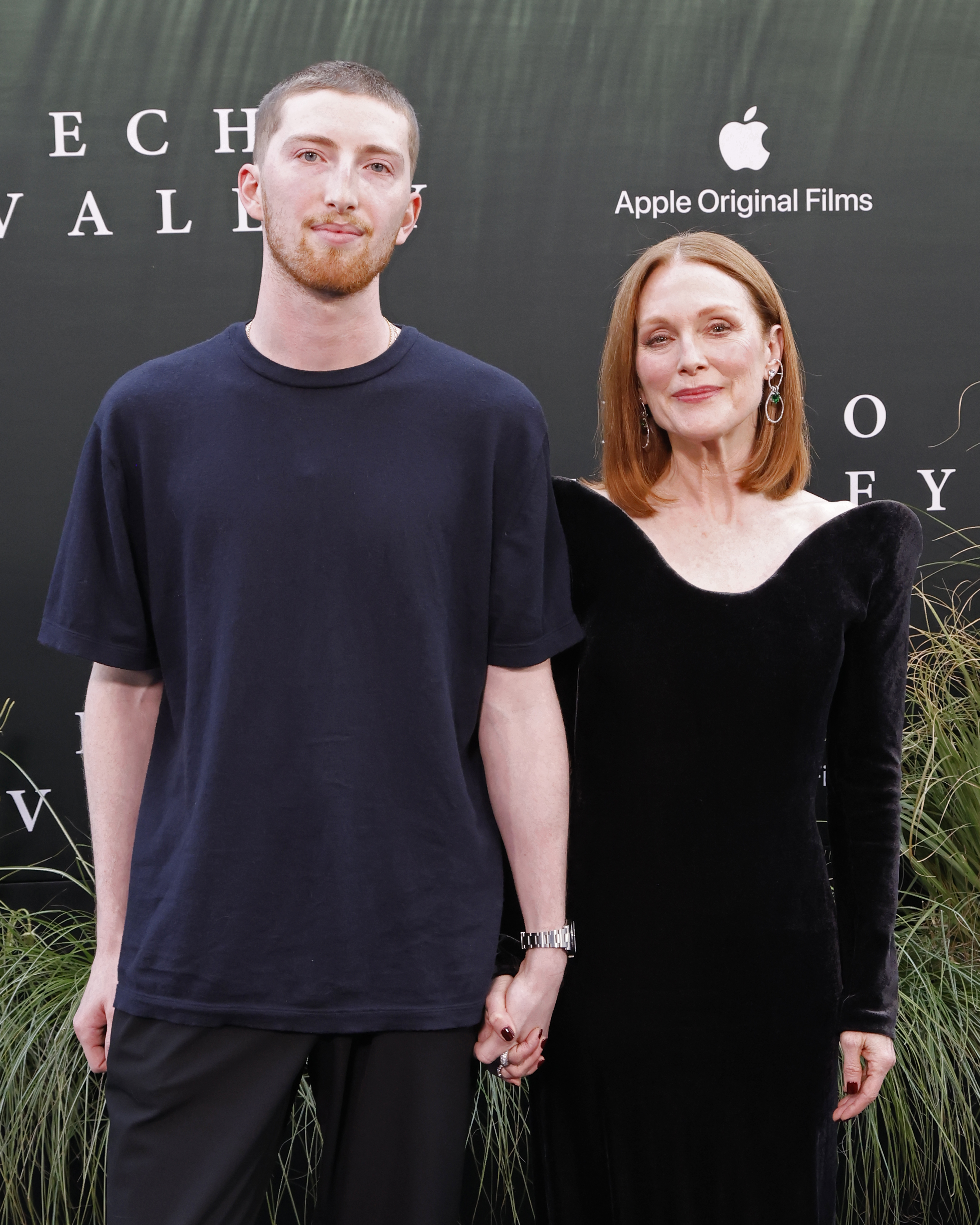 Caleb Freundlich and Julianne Moore at the "Echo Valley" premiere on June 4, 2025, in New York. | Source: Getty Images