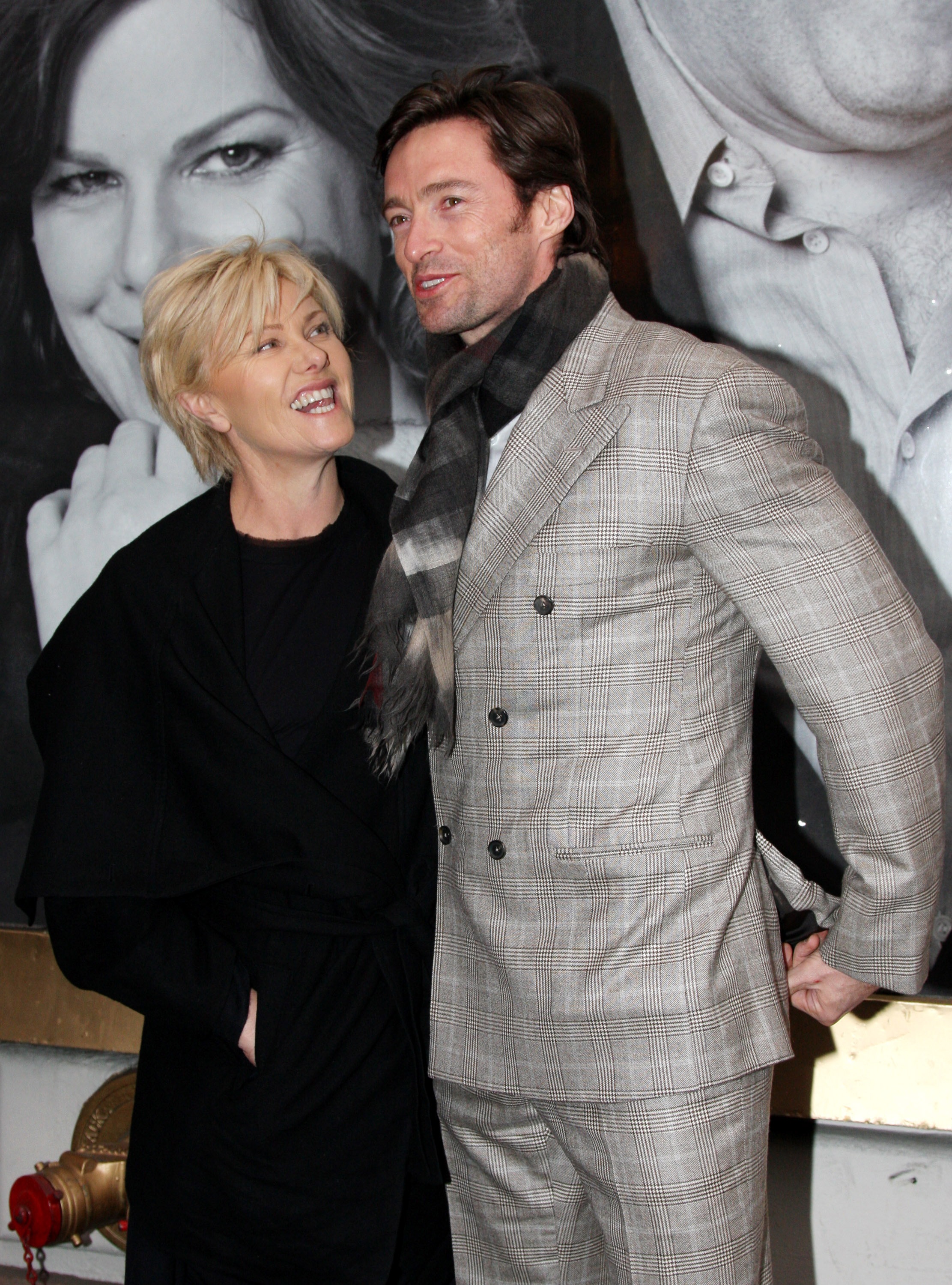 Deborra-Lee Furness and Hugh Jackman attend the Broadway opening of God Of Carnage at Bernard Jacobs Theater in New York City on March 22, 2009. | Source: Getty Images