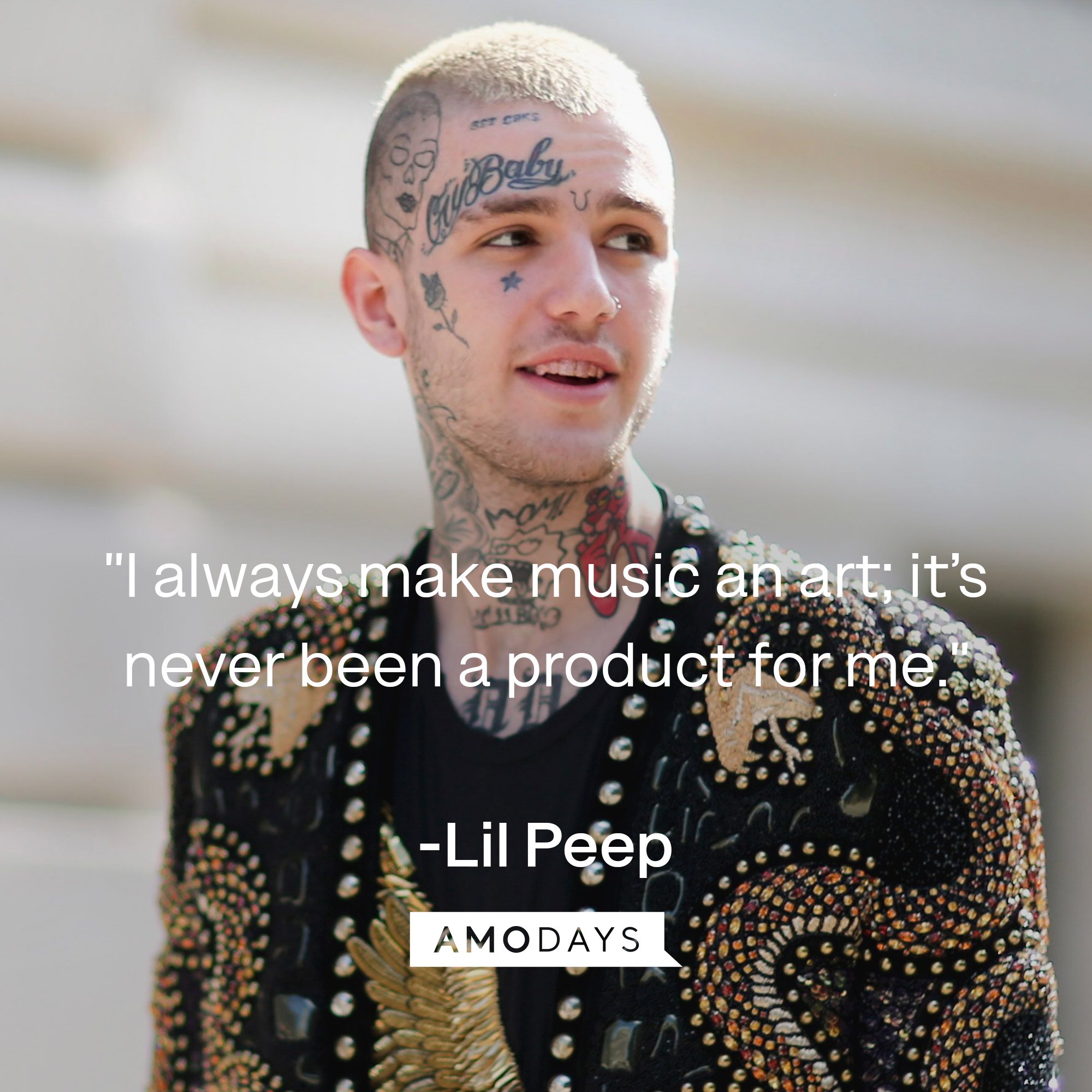 Lil Peep's quote: "I always make music an art; it’s never been a product for me." | Image: AmoDays