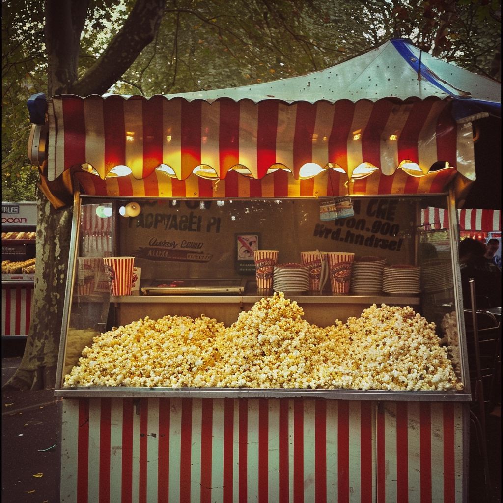 A popcorn stall in a park | Source: Midjourney