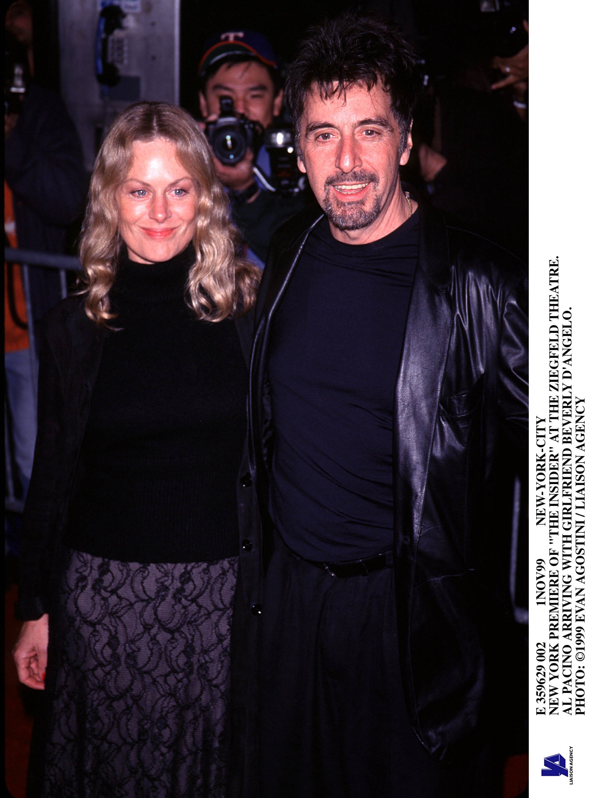 Al Pacino and Beverly D'Angelo at the New York Premiere Of "The Insider" on November 1, 1999 | Source: Getty Images