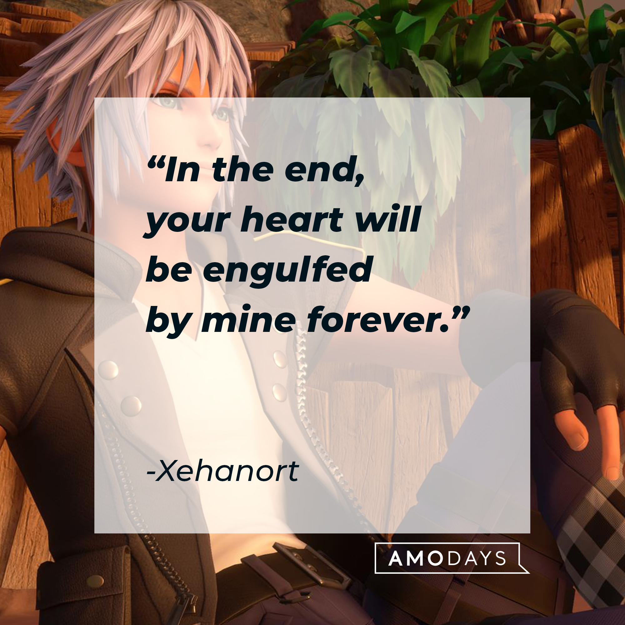 An image of Riku with Xehanort’s quote: “In the end, your heart will be engulfed by mine forever.” | Source: facebook.com/KingdomHearts