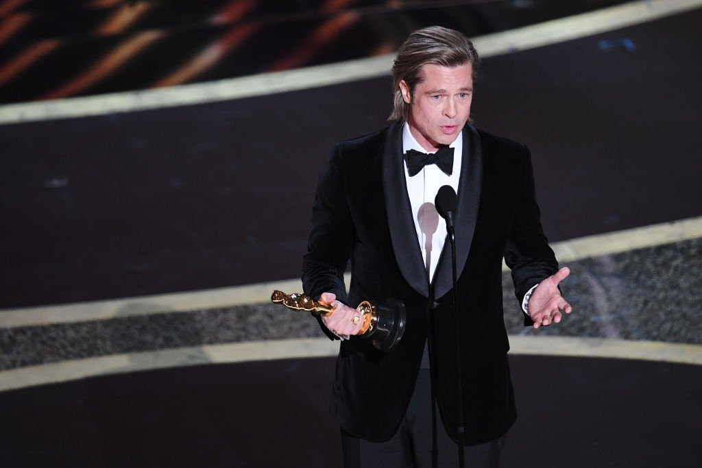 Brad Pitt accepts the Actor in a Supporting Role award for 'Once Upon a Time...in Hollywood' onstage during the 92nd Annual Academy Awards at Dolby Theatre on February 09, 2020. | Source: Getty Images