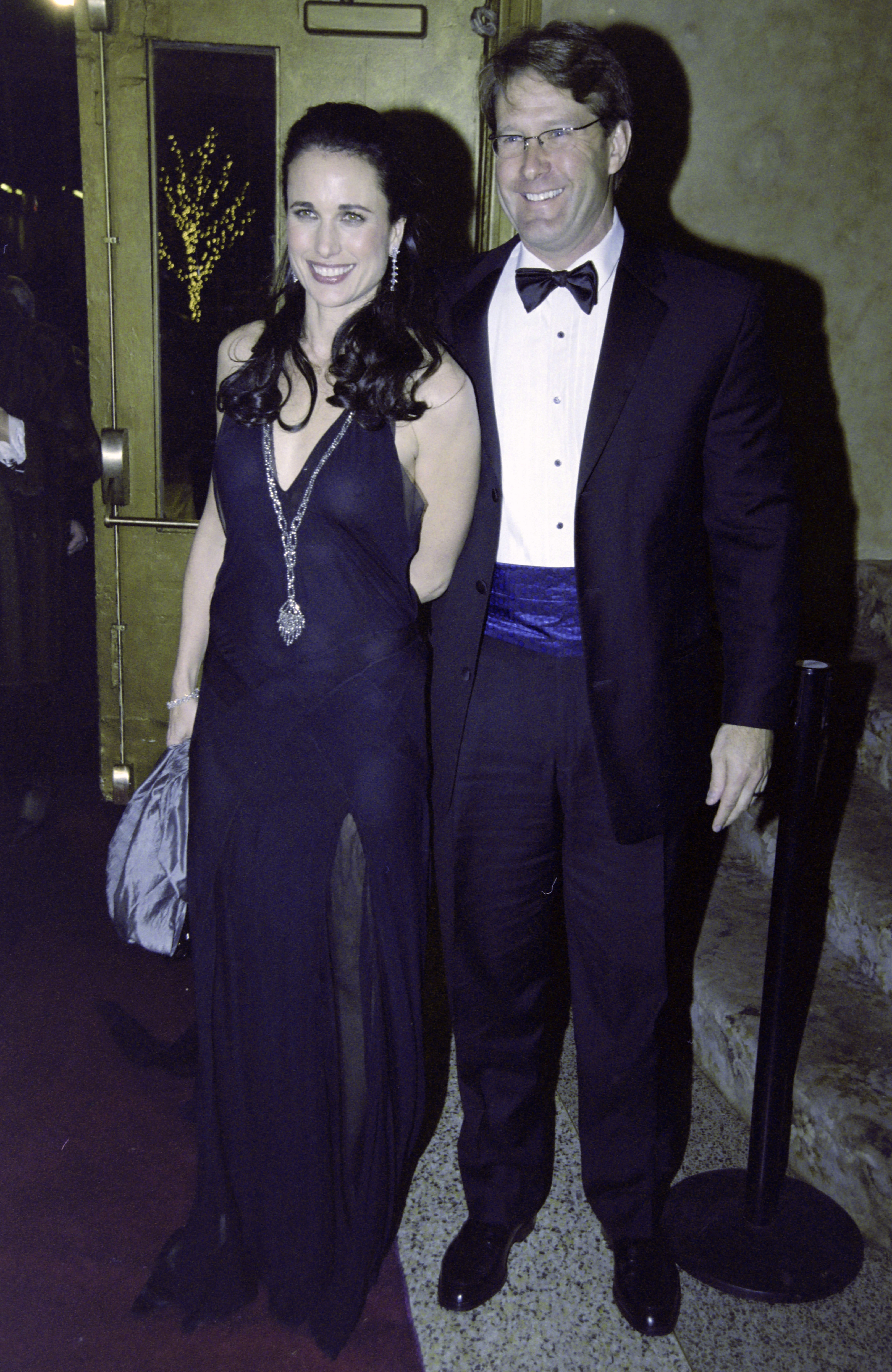 Andie MacDowell and Rhett Hartzog at the Legends Gala for Ovarian Cancer Research on December 3, 2002. | Source: Getty Images