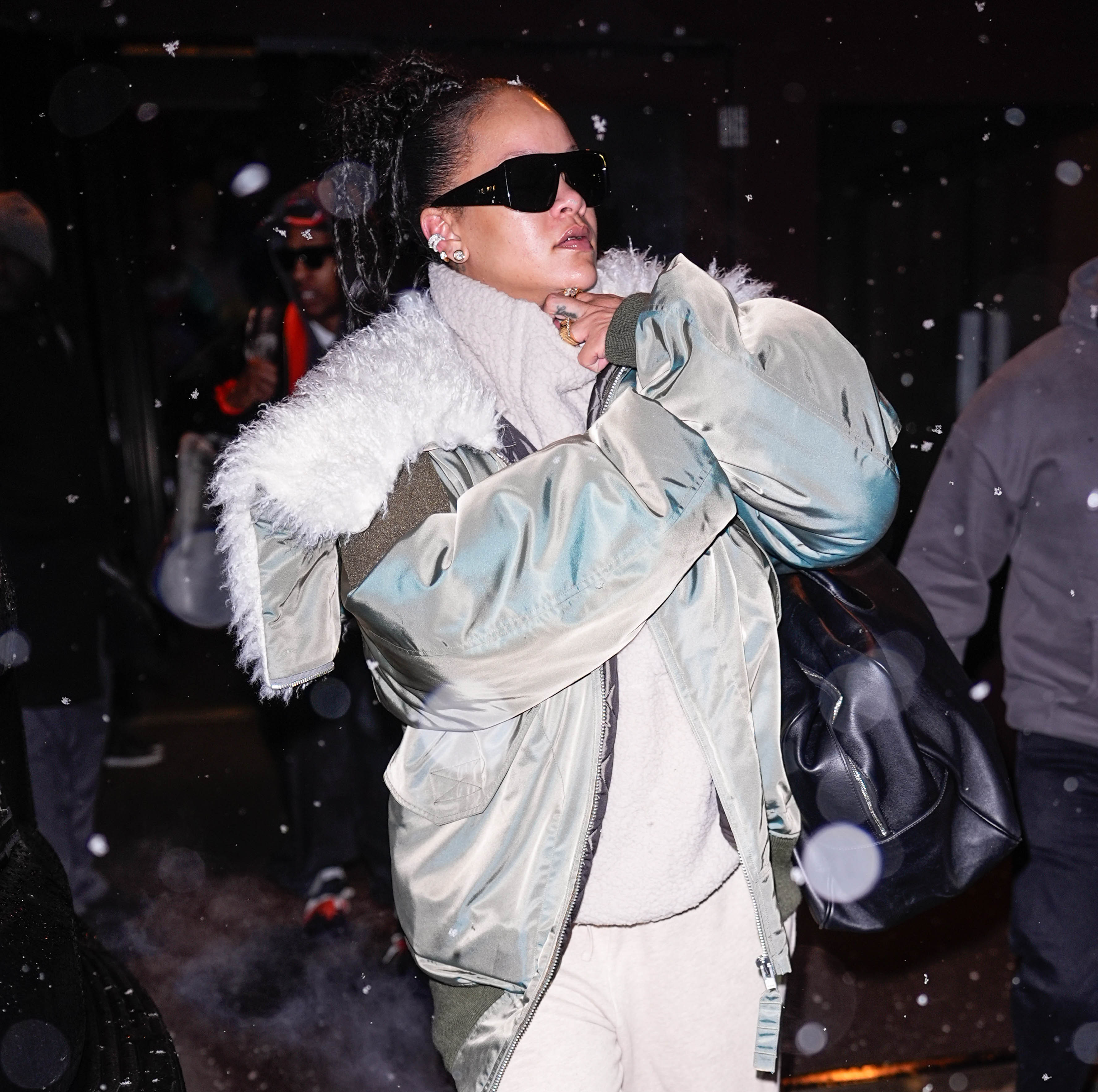 Rihanna is seen on February 16, 2026 in New York City. | Source: Getty Images