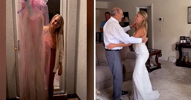 Bride who traveled over 600 miles to dance with her grandfather. | Photo: YouTube/SWNS