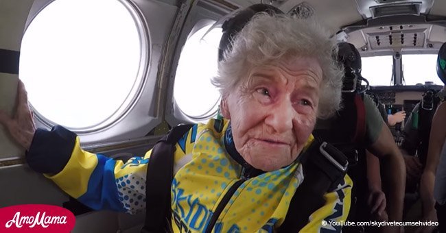 90-year-old woman celebrated her birthday by jumping out of an airplane