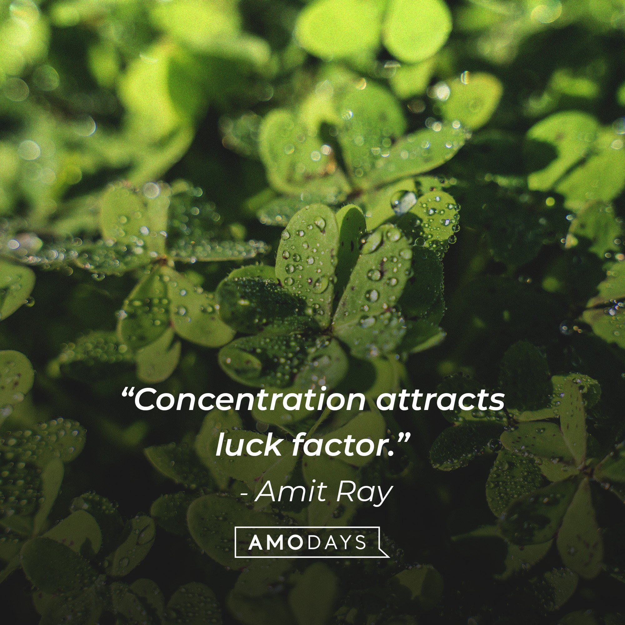  Amit Ray's quote: “Concentration attracts luck factor.” | Image: AmoDays