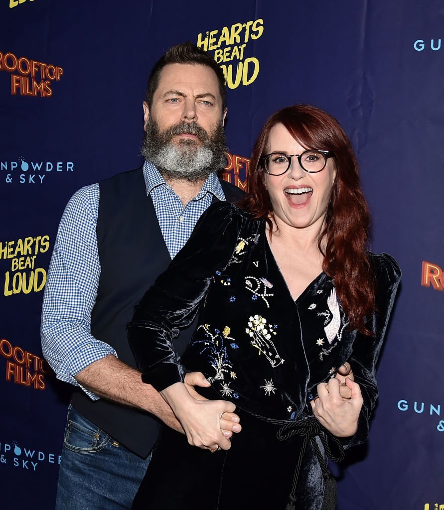 Nick Offerman and Megan Mullally attend the "Hearts Beat Loud" New York Premiere at Pioneer Works  | Getty Images