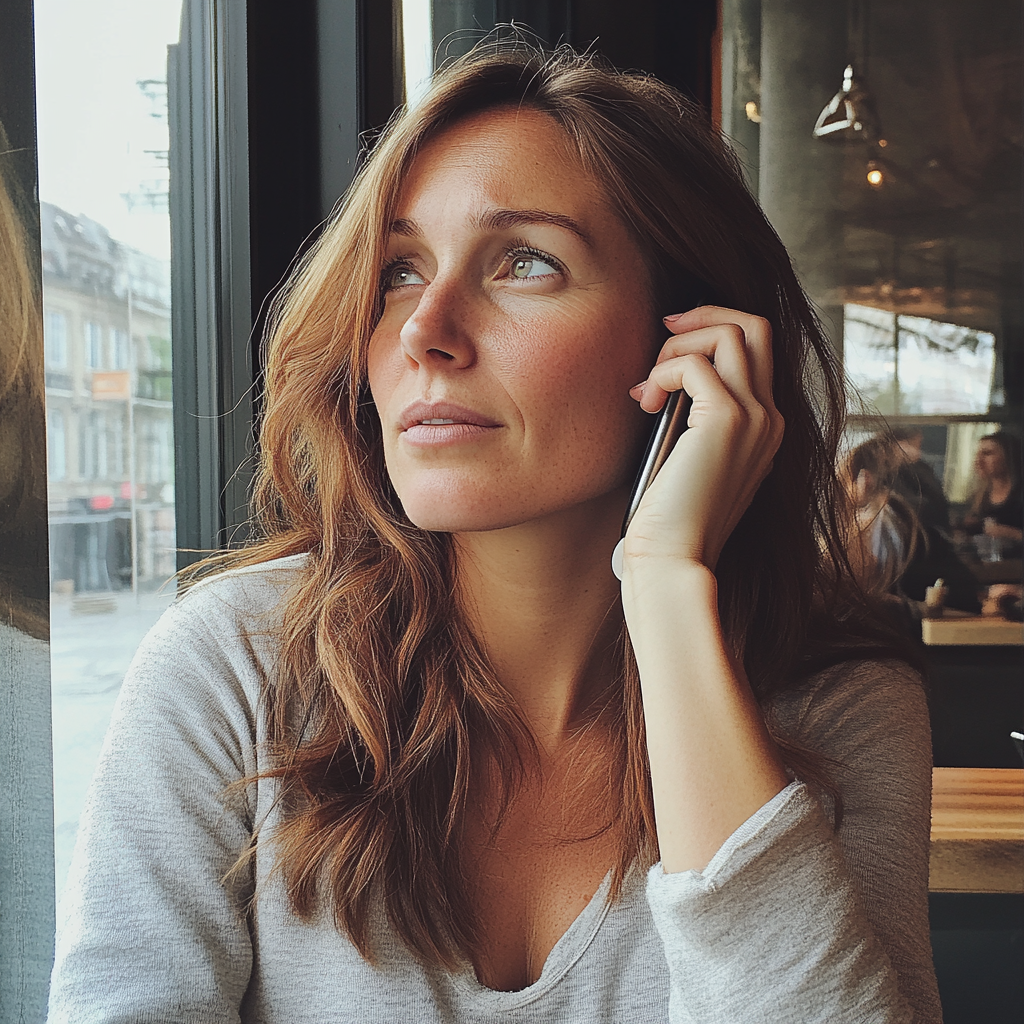 A woman talking on the phone | Source: Midjourney