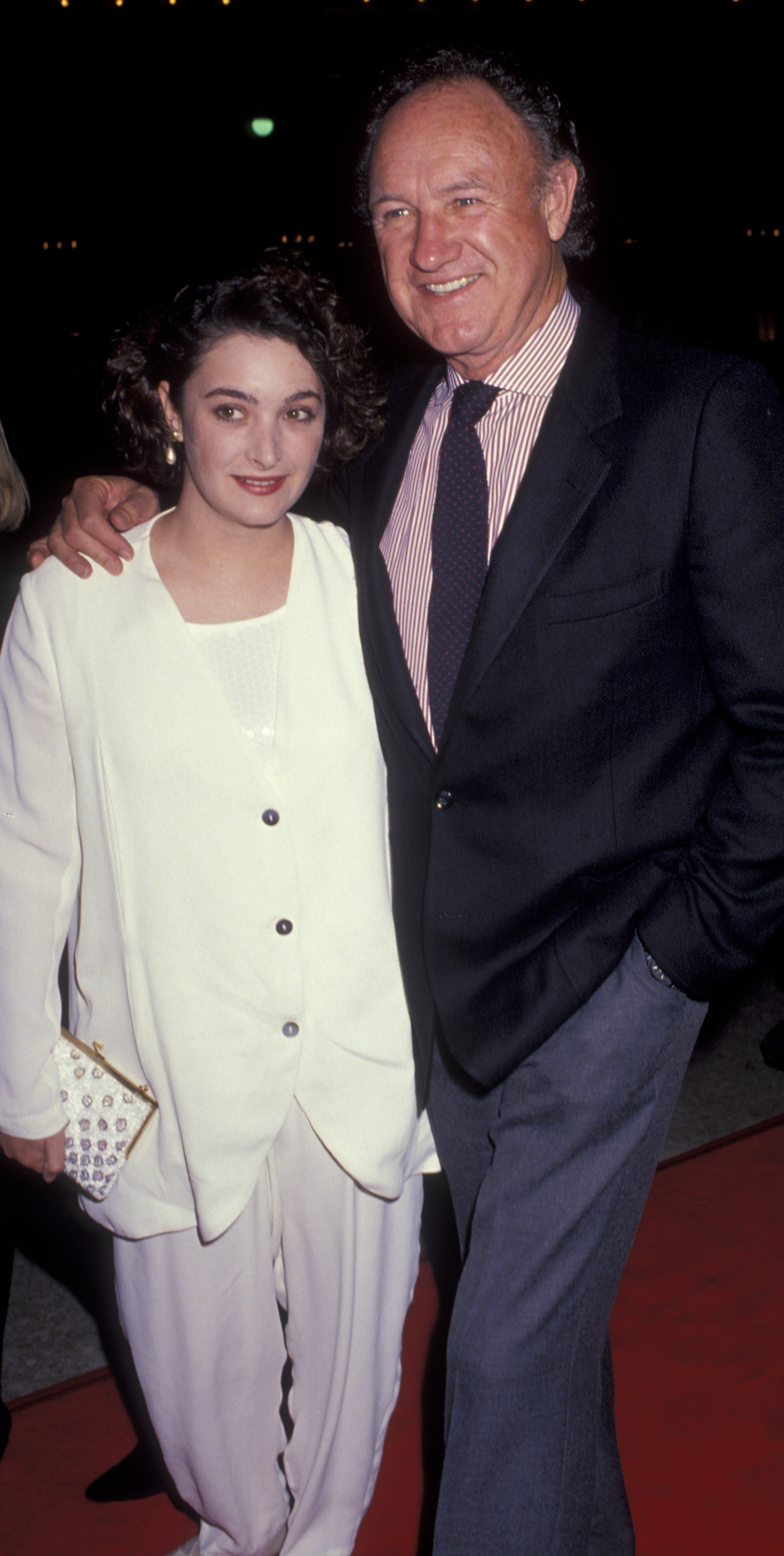 Actor Gene Hackman and daughter Leslie Hackman at the premiere of "Class Action" on March 13, 1991 at the Plitt Theater in Century City, California | Source: Getty Images