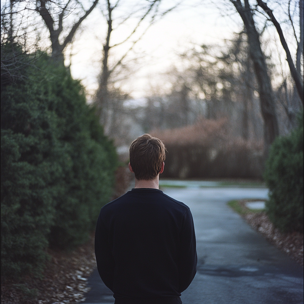 Jack looking at an empty driveway | Source: Midjourney