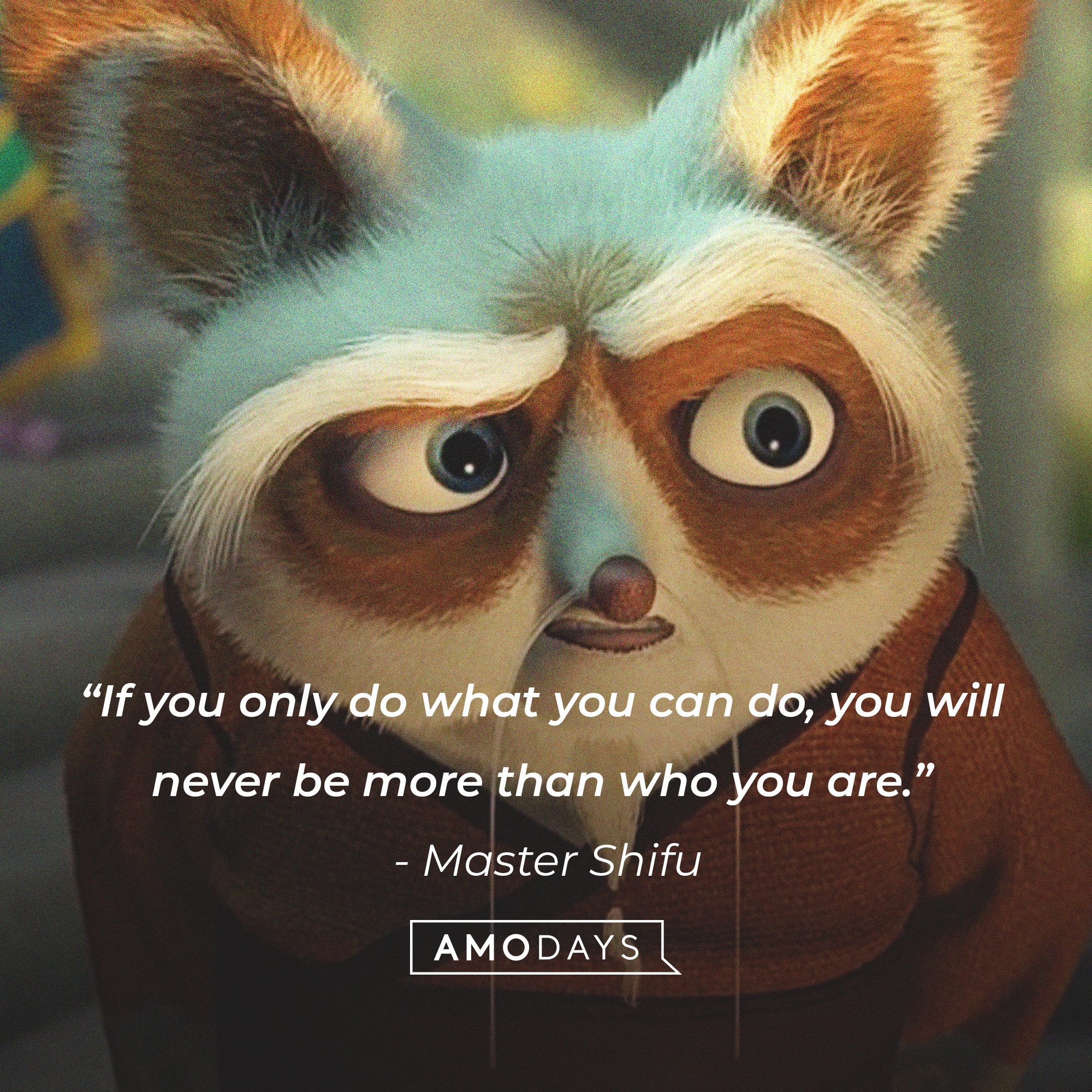  Master Shifu’s quote: “If you only do what you can do, you will never be more than who you are.” | Image: AmoDays