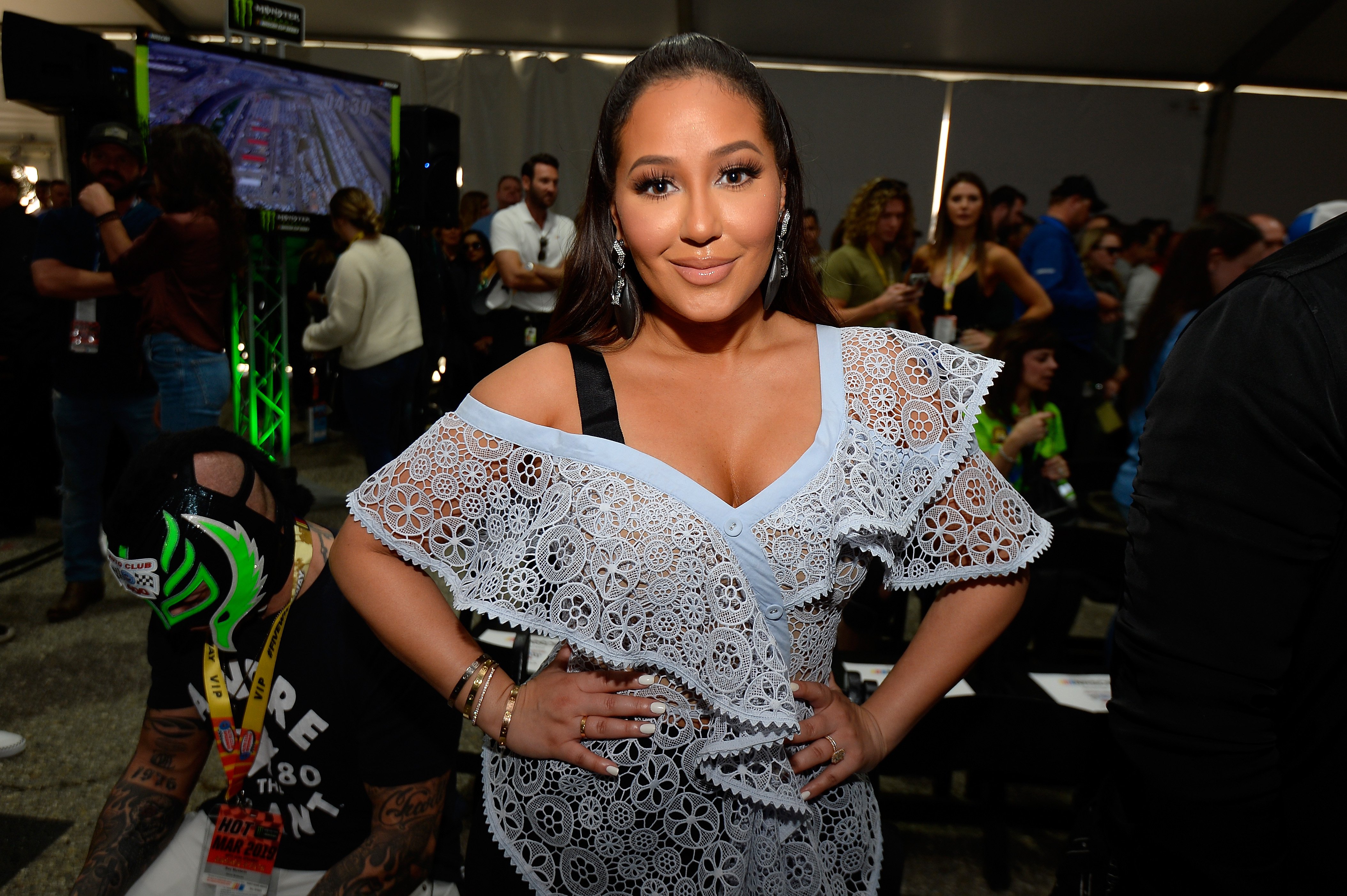 Adrienne Houghton began her vegan diet in the spring, around the time this photo was taken at a NASCAR event in March 2019. | Photo: Getty Image