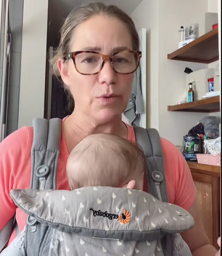 Grace Collins records a video with her newborn son, dated September 16, 2024 | Source: TikTok/@southtexasmom