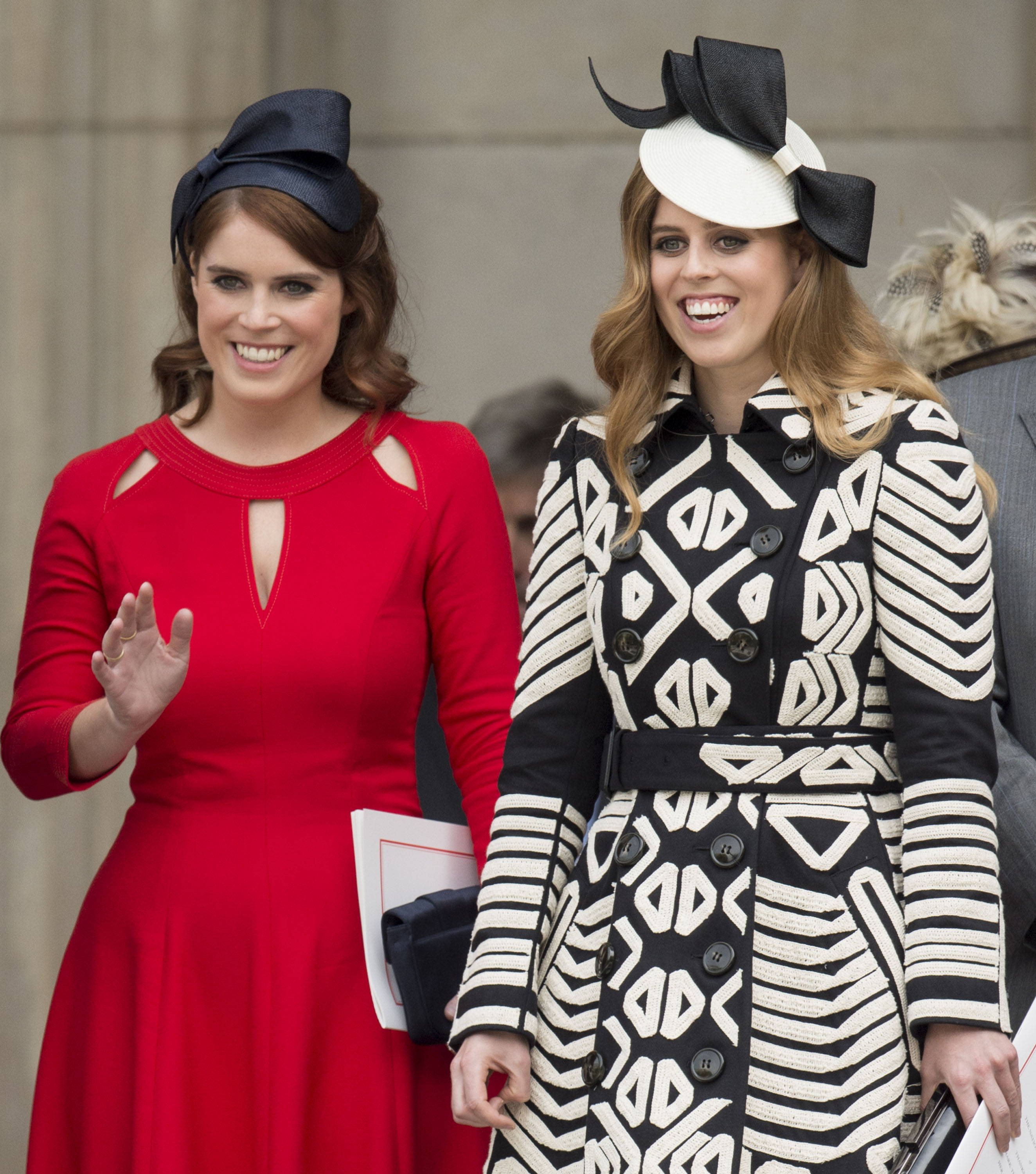 Princess Beatrice and Princess Eugenie attend a National Service of Thanksgiving as part of the 90th birthday celebrations for The Queen at St Paul's Cathedral on 10 June 2016 in London, England. | Source: Getty Images