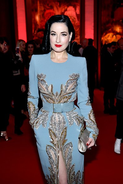Dita Von Teese on February 24, 2020 in Paris, France. | Photo: Getty Images