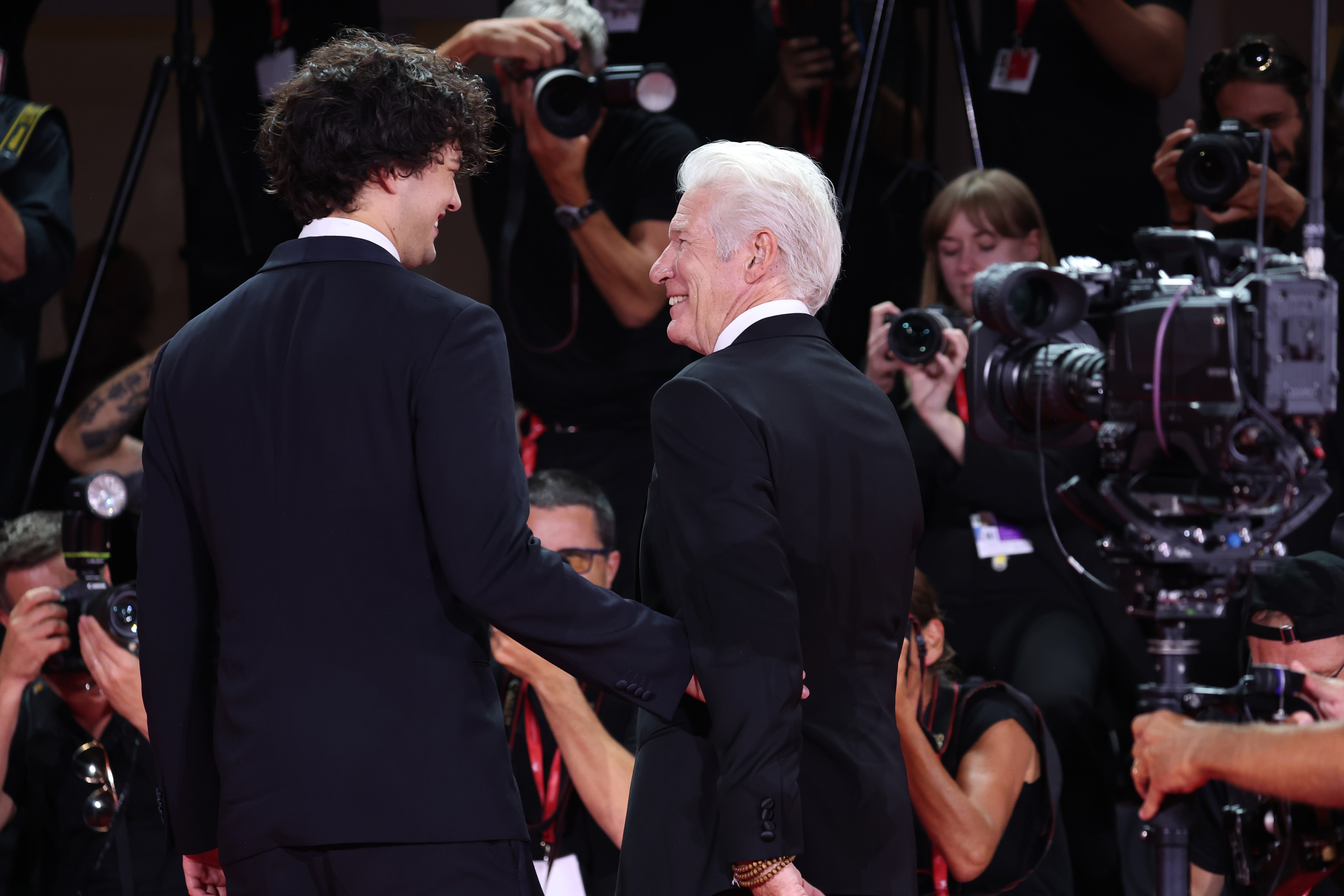 Homer James Jigme and Richard Gere during the 81st Venice International Film Festival at Palazzo del Cinema on September 1, 2024 in Venice, Italy | Source: Getty Images