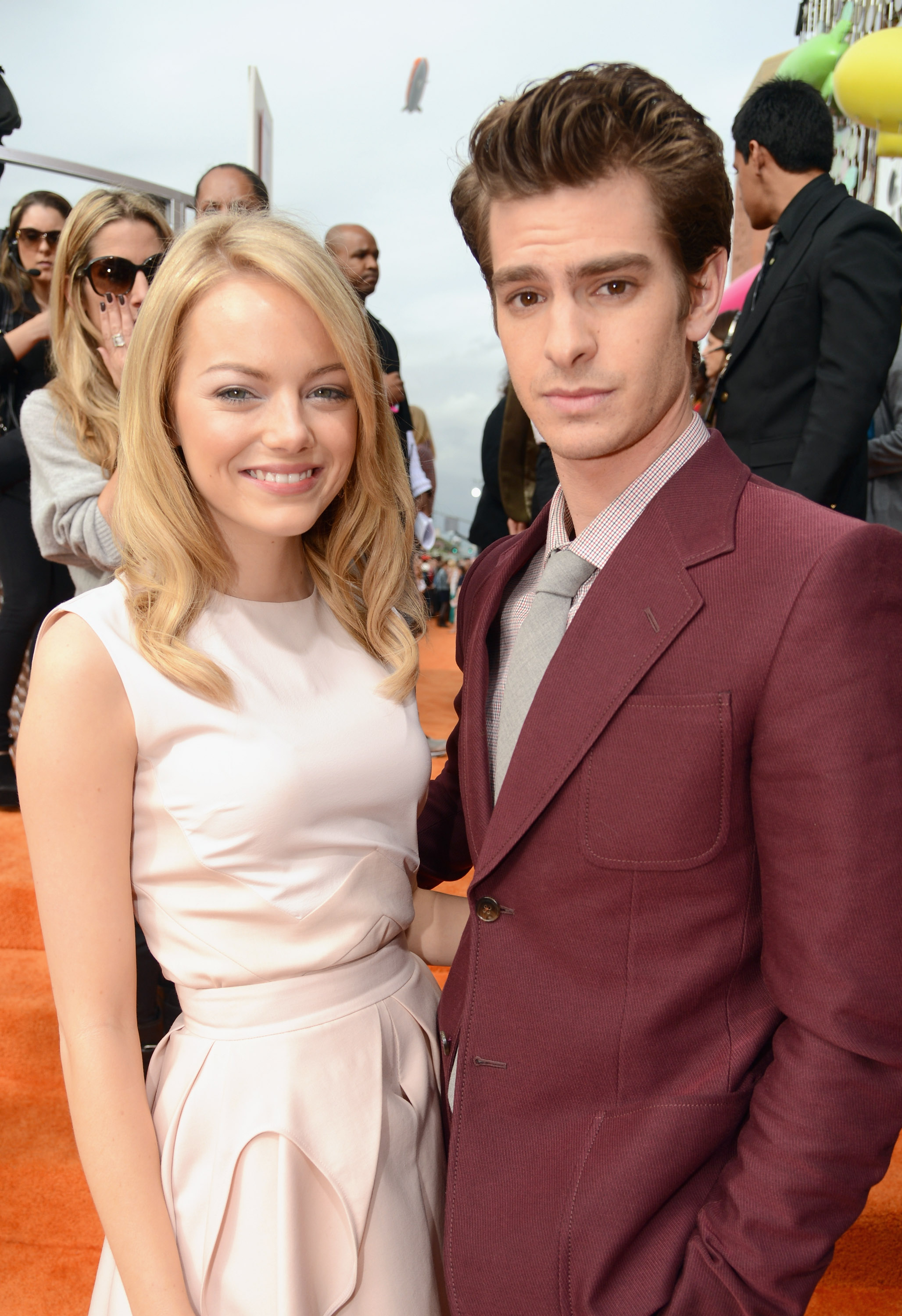 Emma Stone and Andrew Garfield at the 2012 Nickelodeon Kids' Choice Awards on March 3 in Los Angeles, California. | Source: Getty Images