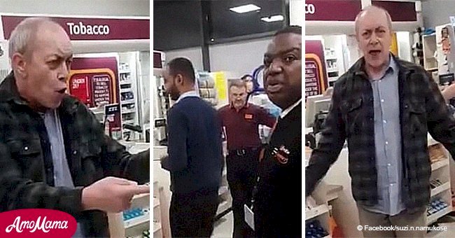 Old man leaves shop staff open-mouthed with vile racist rant towards a black security guard