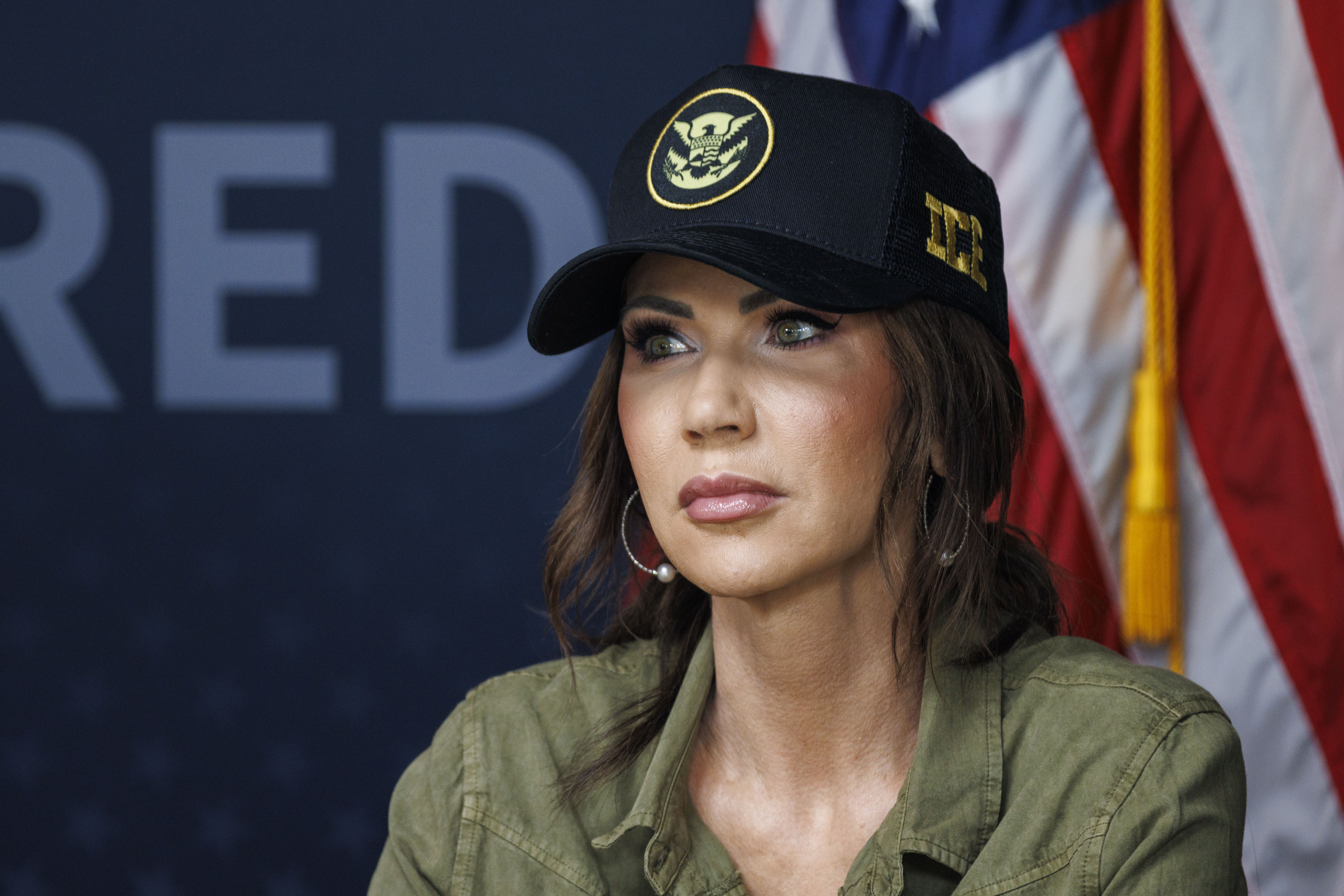 U.S. Homeland Security Secretary Kristi Noem attends a roundtable with ranchers and border officials in Brownsville, Texas on January 7, 2026 | Source: Getty Images