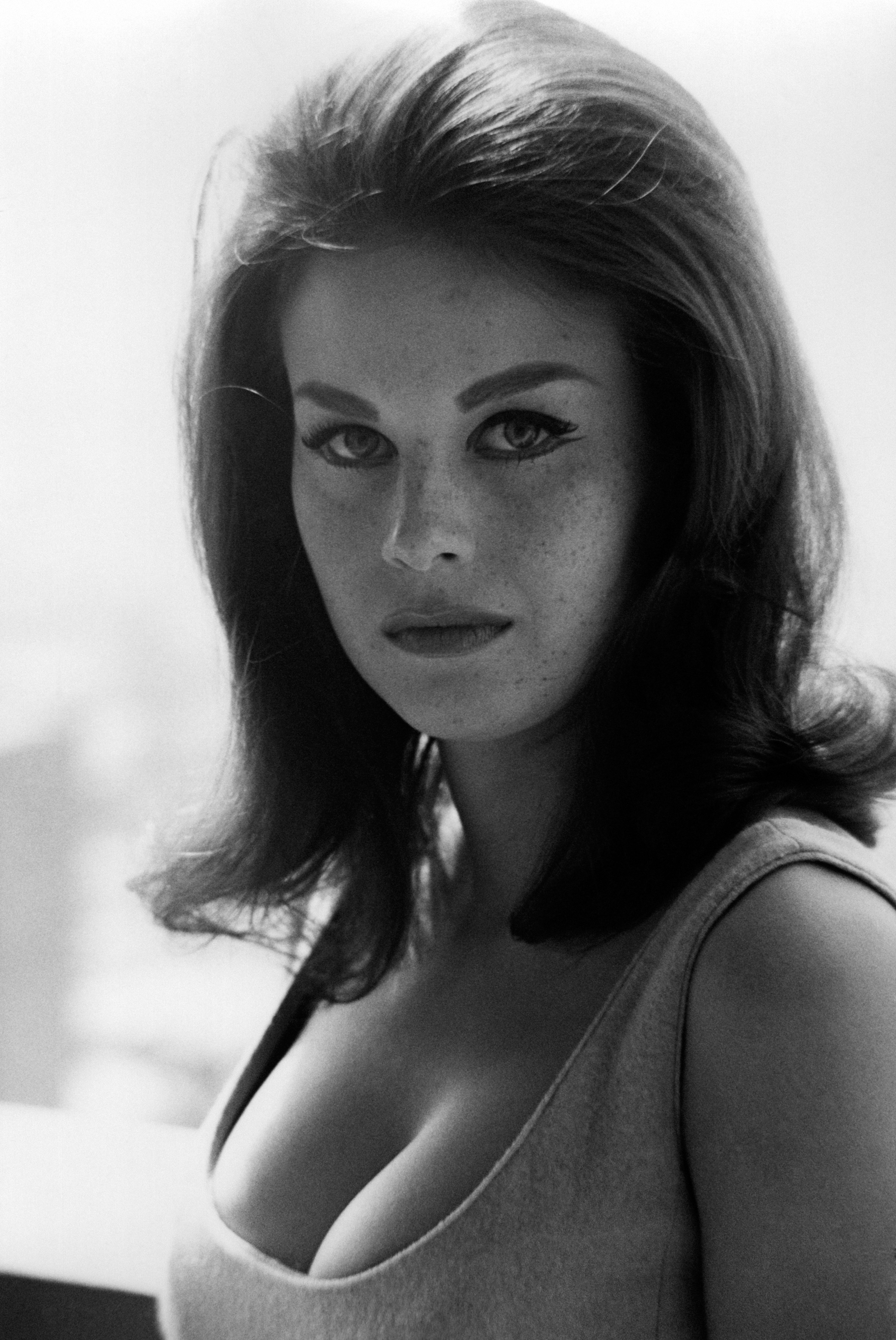 A black and white portrait of former child actress, Lana Wood in 1966 in the United States | Source: Getty Images