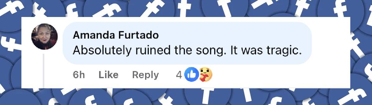 A fan comment aimed at Miley Cyrus and Brittany Howard's SNL performance, dated February 17, 2025 | Source: Facebook/RollingStone