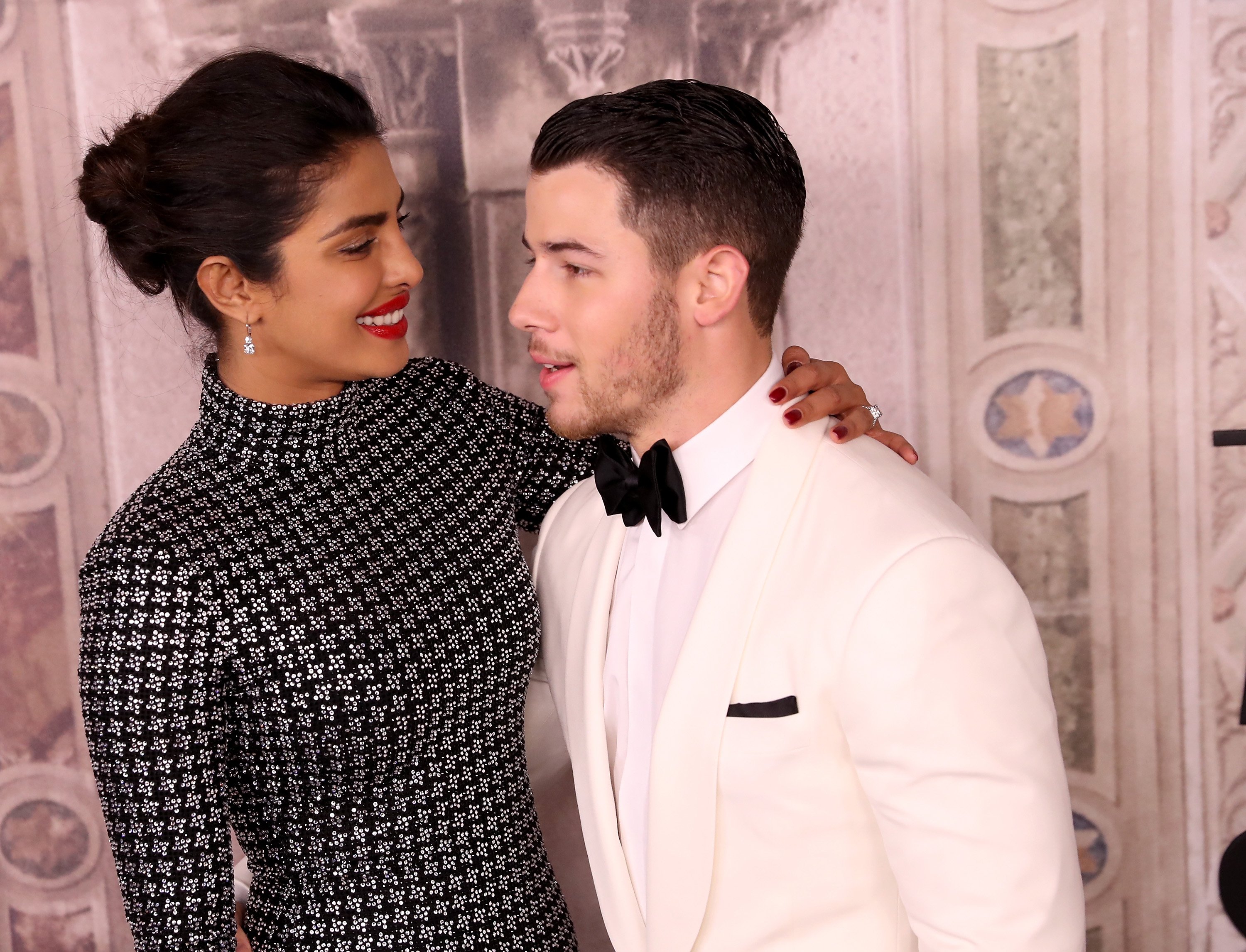 Priyanka Chopra and Nick Jonas attend the Ralph Lauren fashion show during New York Fashion Week at Bethesda Terrace on September 7, 2018 in New York City | Photo: Getty Images