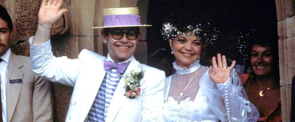 Elton John and Renate Blauel during their wedding ceremony at St Mark's Church on February 14, 1984 | Photo: Getty Images