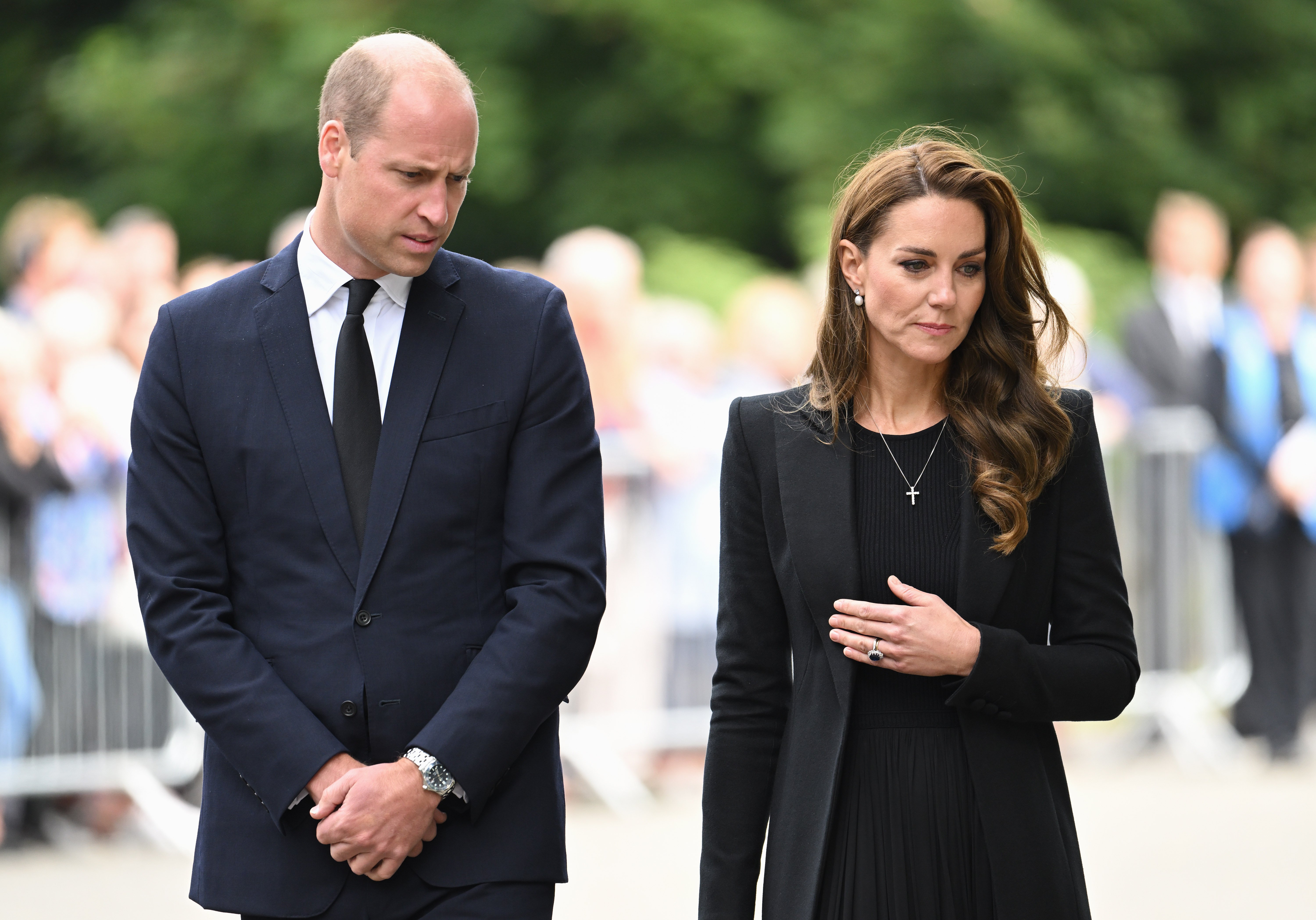 Prince William, Prince of Wales and Catherine, Princess of Wales view floral tributes at Sandringham on September 15, 2022 in King's Lynn, England. | Source: Getty Images