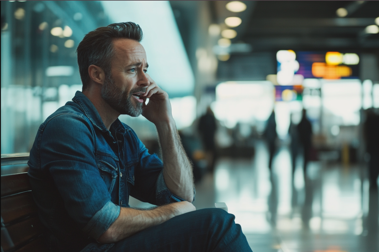 A man speaking on his phone | Source: Midjourney