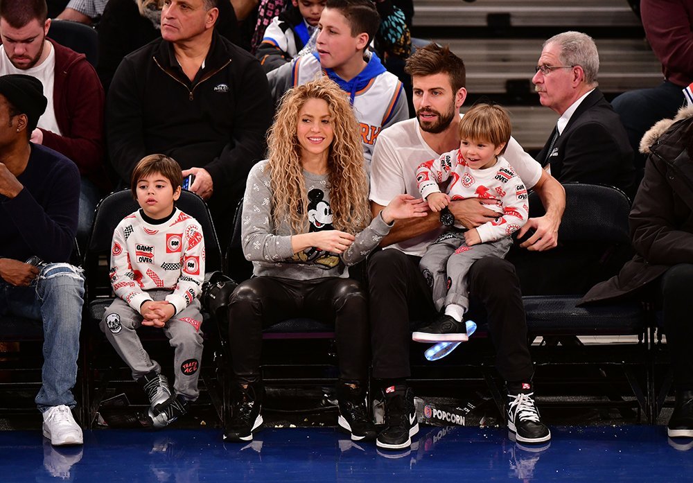 Shakira and Pique with their two sons Milan and Sasha. I Image: Getty Images.