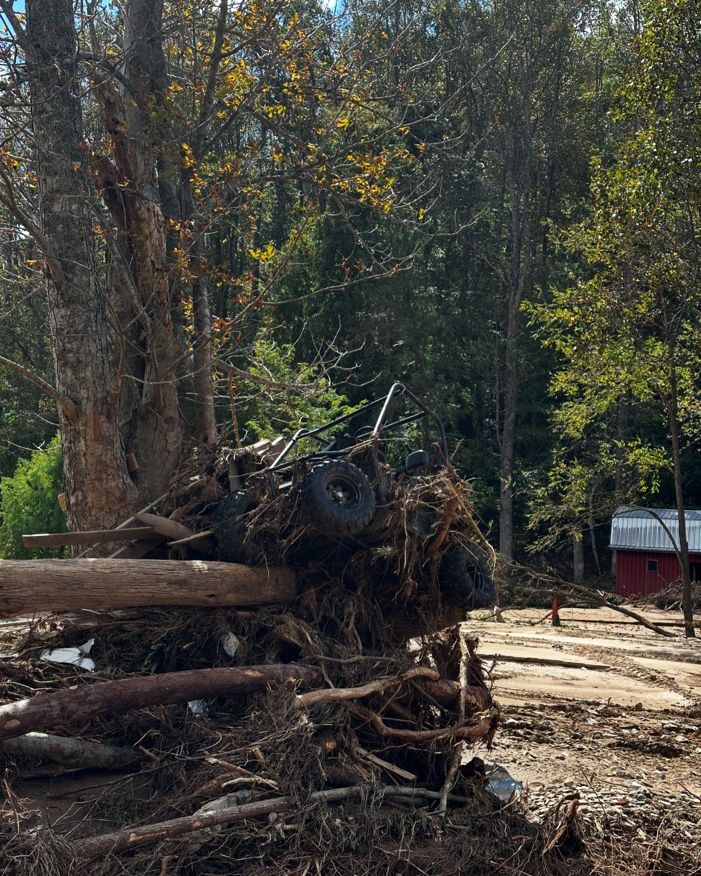 The destruction of property by Hurricane Helene, from a post dated October 4, 2024 | Source: Facebook/henri.marlowe