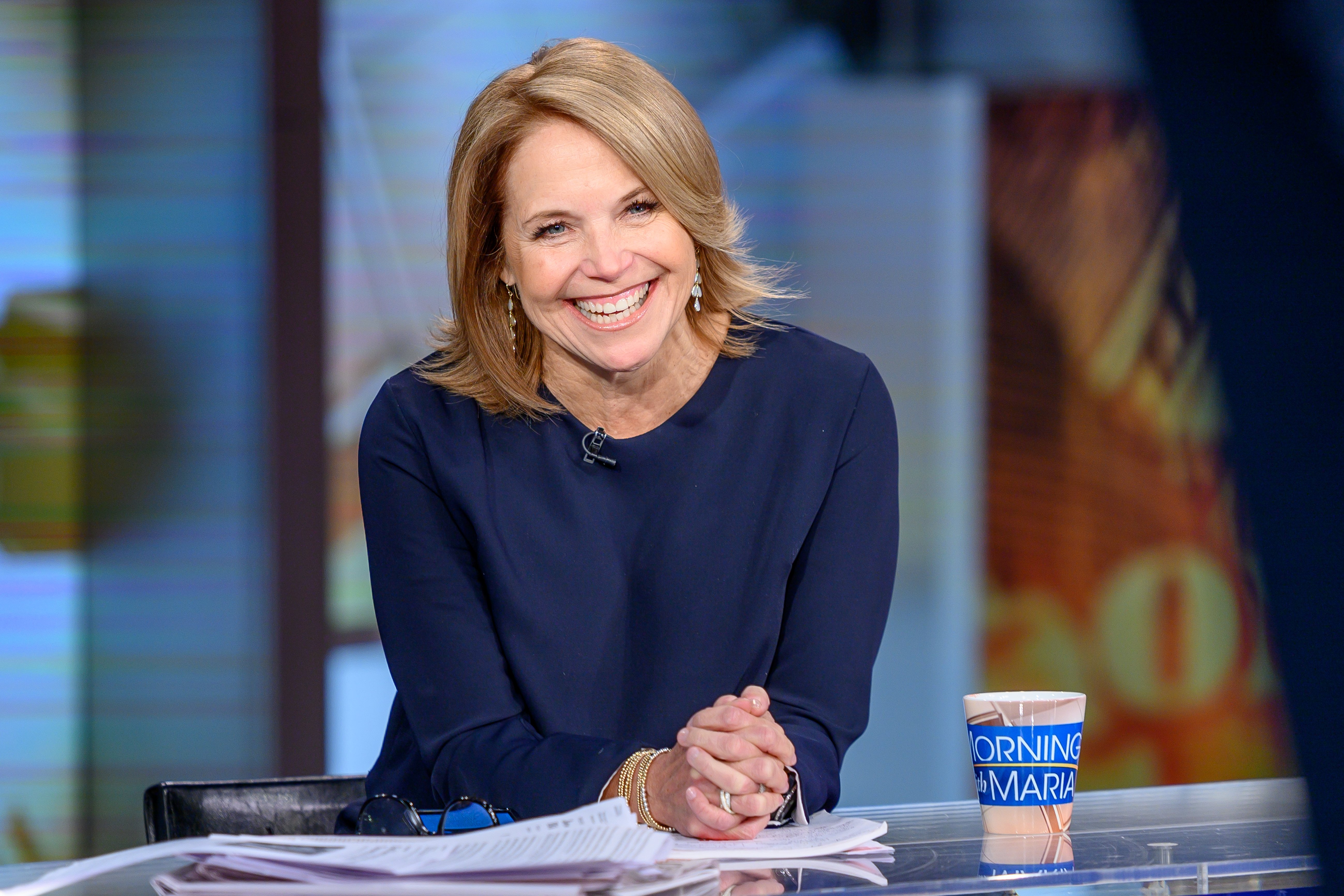 Katie Couric pictured on "Mornings With Maria" at Fox Business Network Studios, 2019, New York City. | Photo: Getty Images