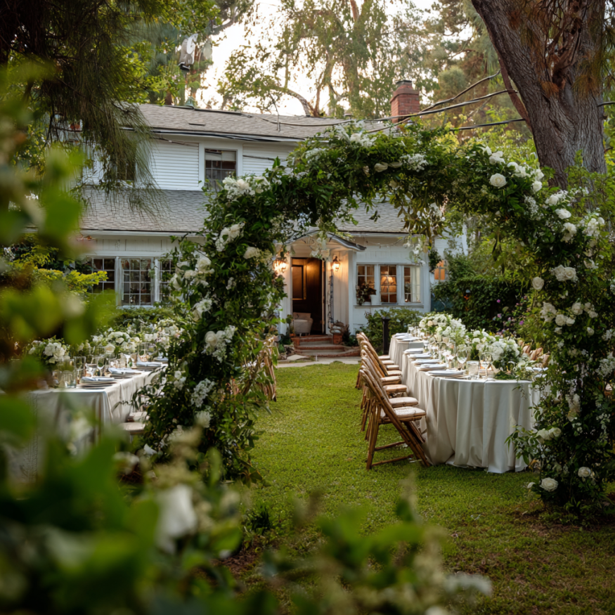A backyard wedding | Source: Midjourney