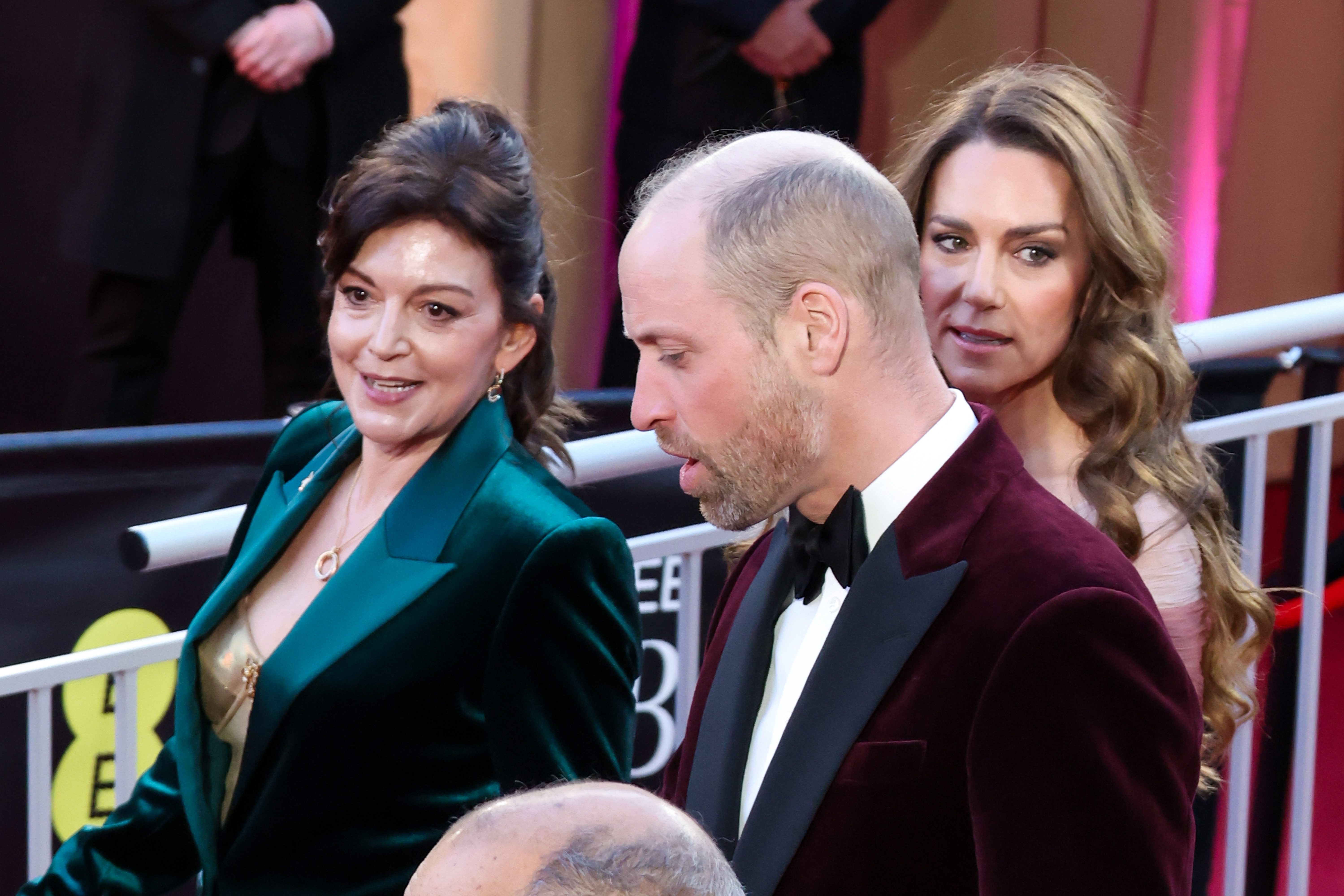 Jane Millichip, Princess Kate, and Prince William attend the BAFTA Film Awards at The Royal Festival Hall on February 22, 2026, in London, England. | Source: Getty Images