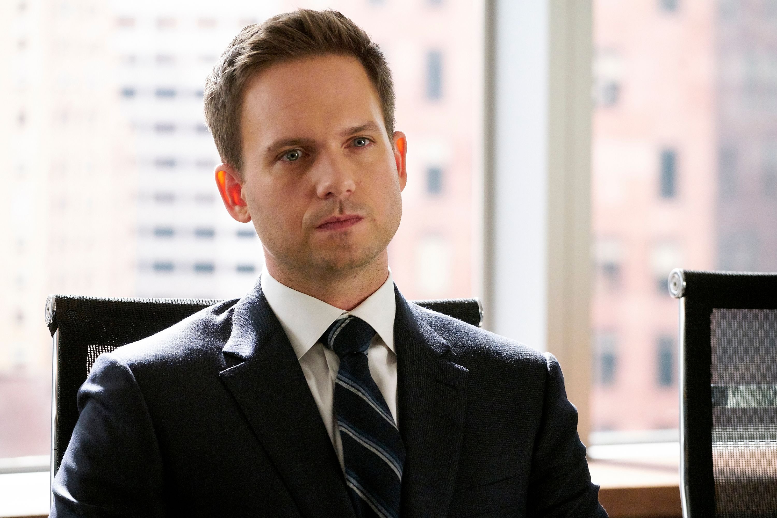 Patrick J. Adams as Mike Ross on the set of "Suits" | Source: Getty Images
