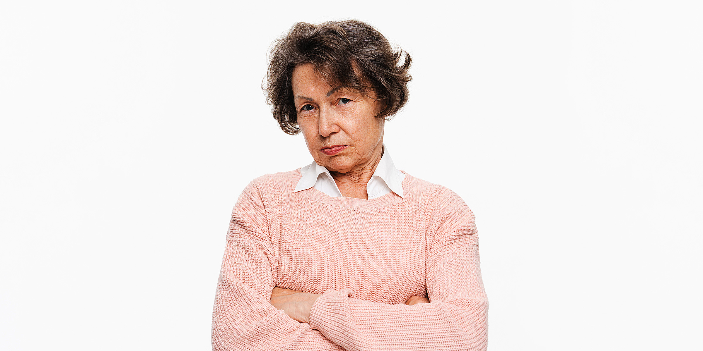 An annoyed senior woman | Source: Shutterstock