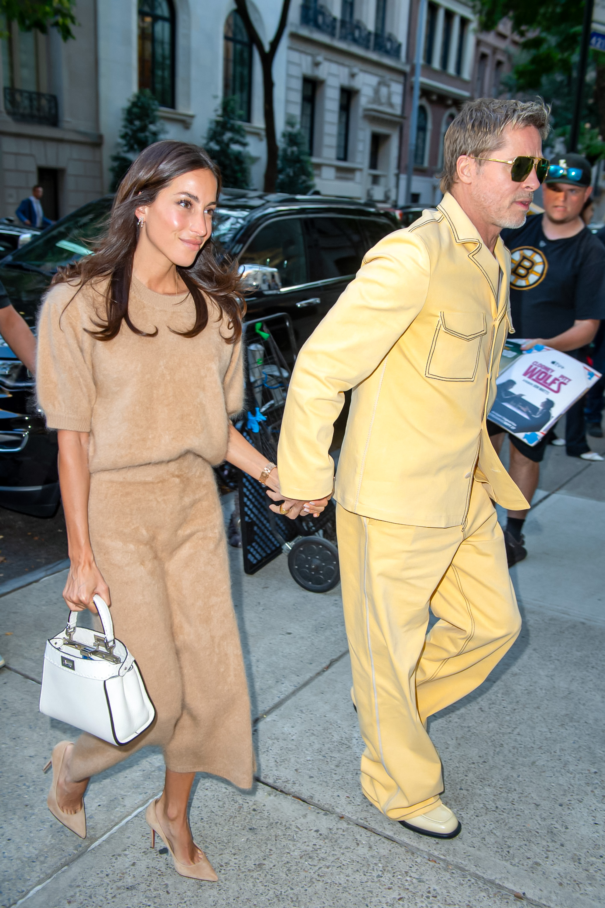 Ines de Ramon and Brad Pitt. | Source: Getty Images