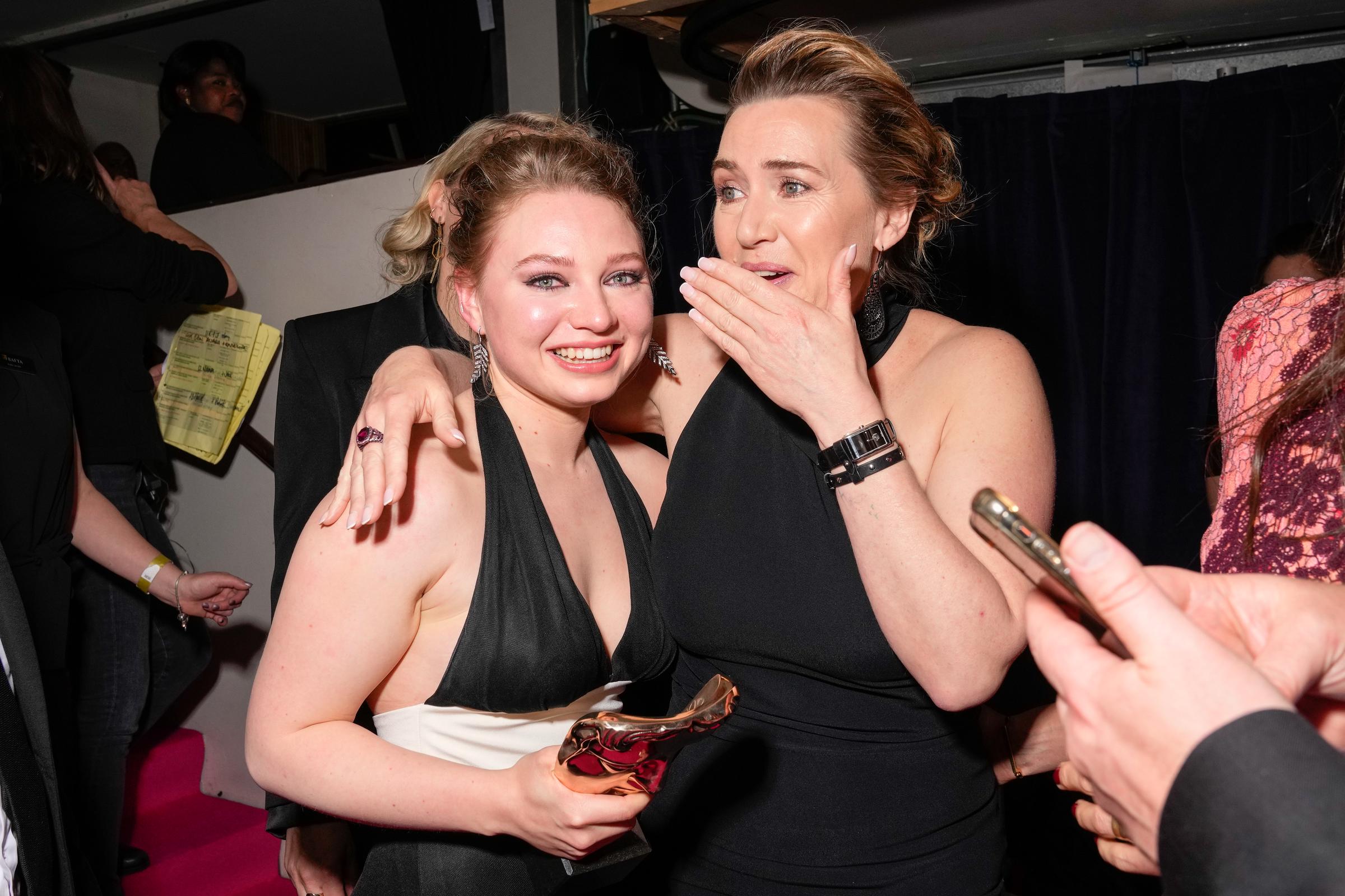 Mia Threapleton and Kate Winslet attend the 2023 BAFTA Television Awards with P&O Cruises at The Royal Festival Hall on May 14, 2023, in London, England. | Source: Getty Images