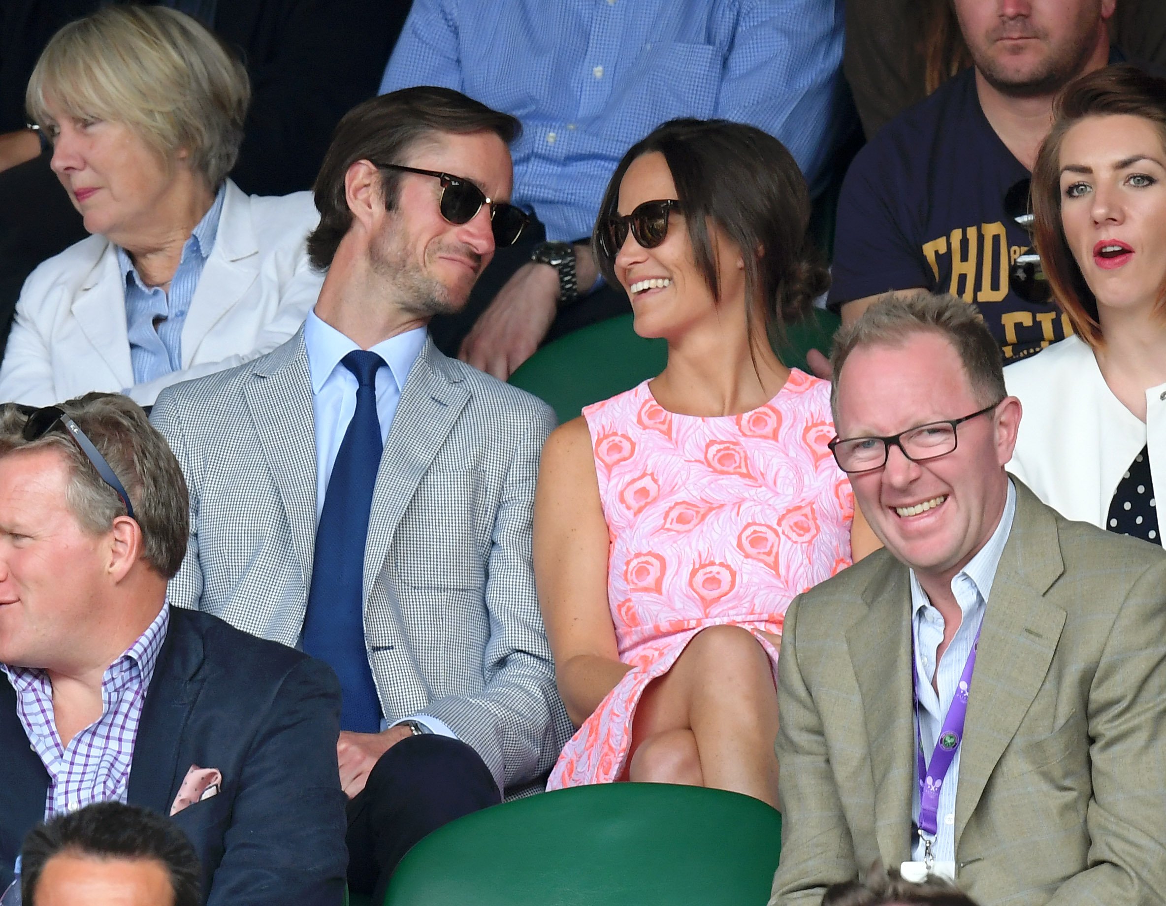 Pippa Middleton and James Matthews attend day nine of the Wimbledon Tennis Championships at Wimbledon on July 06, 2016 in London, England ┃Source: Getty Images