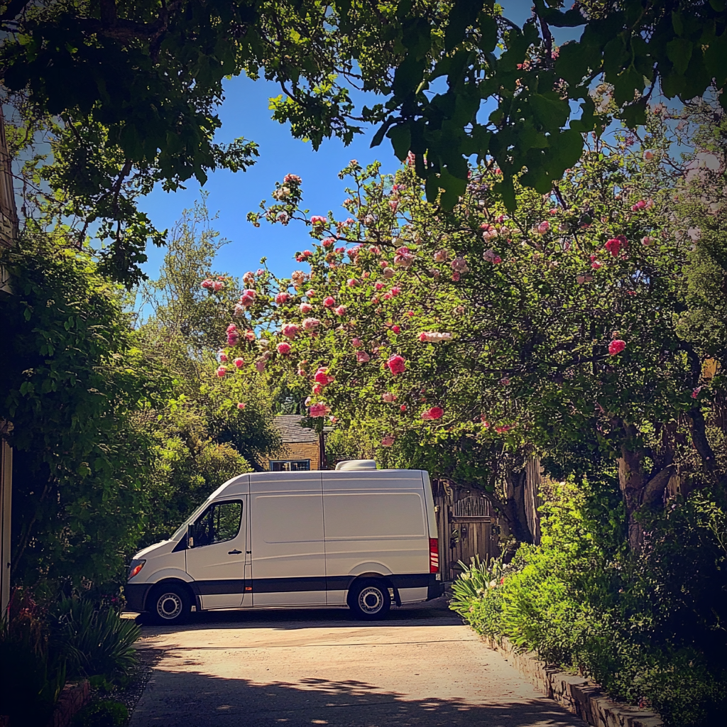 A parked delivery van | Source: Midjourney