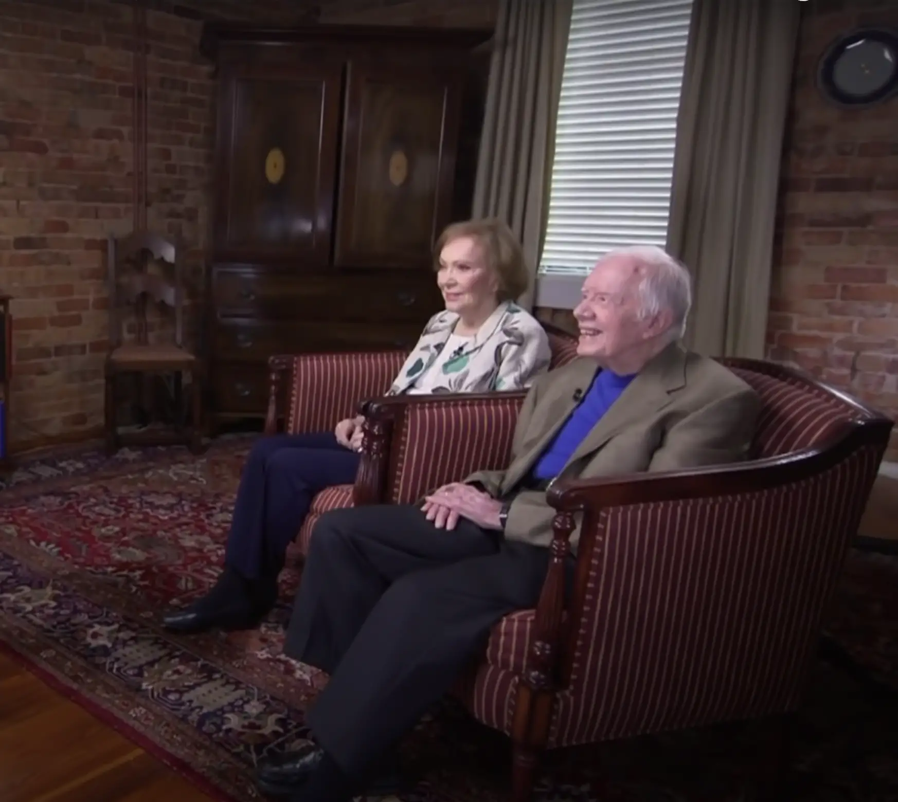 Rosalynn and Jimmy Carter during an interview at their home in Plains, Georgia | Source: YouTube/PBS Newshour