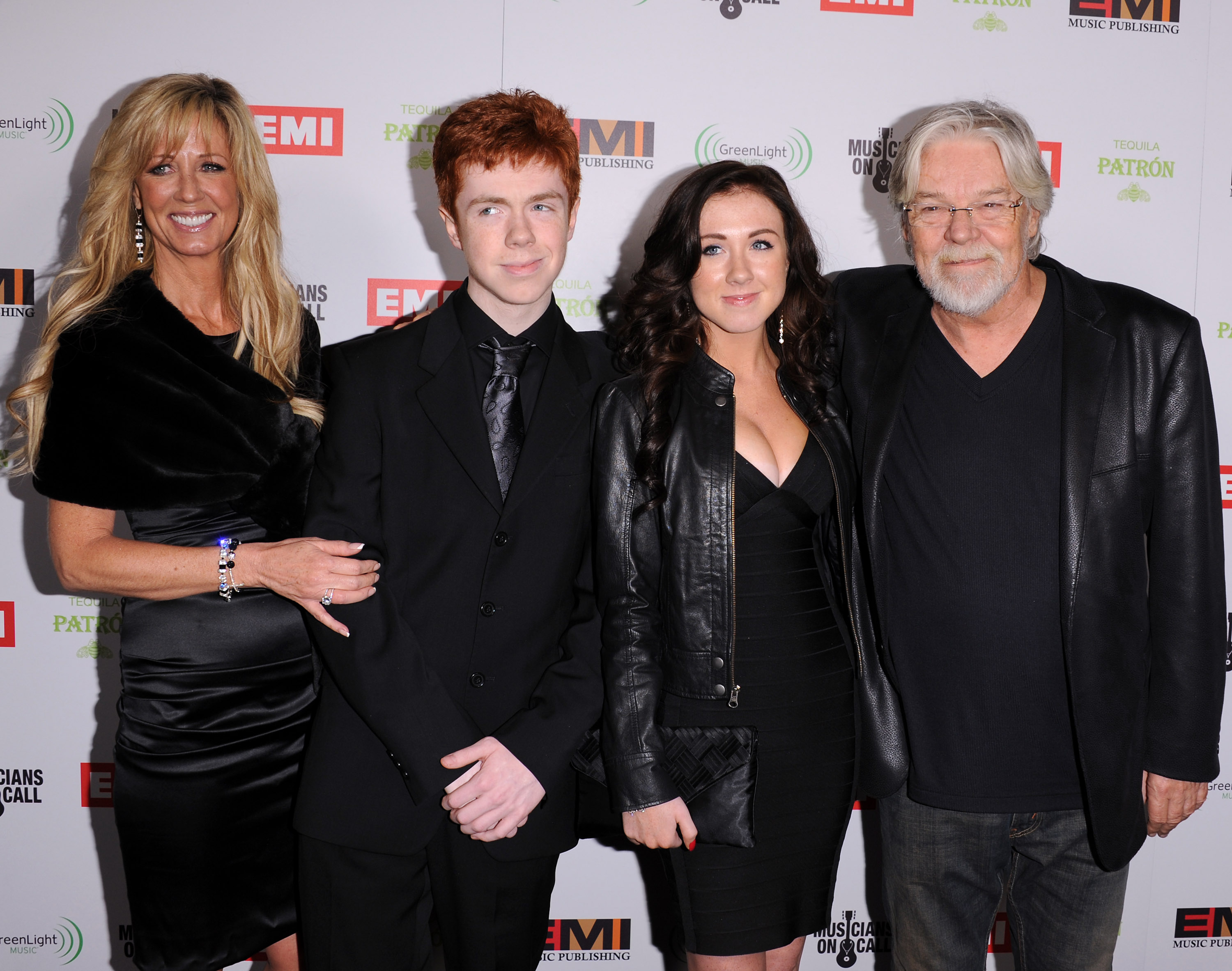 Juanita Dorricott and Bob Seger with their children at the Grammys After Party on February 12, 2012, in Hollywood, California. | Source: Getty Images