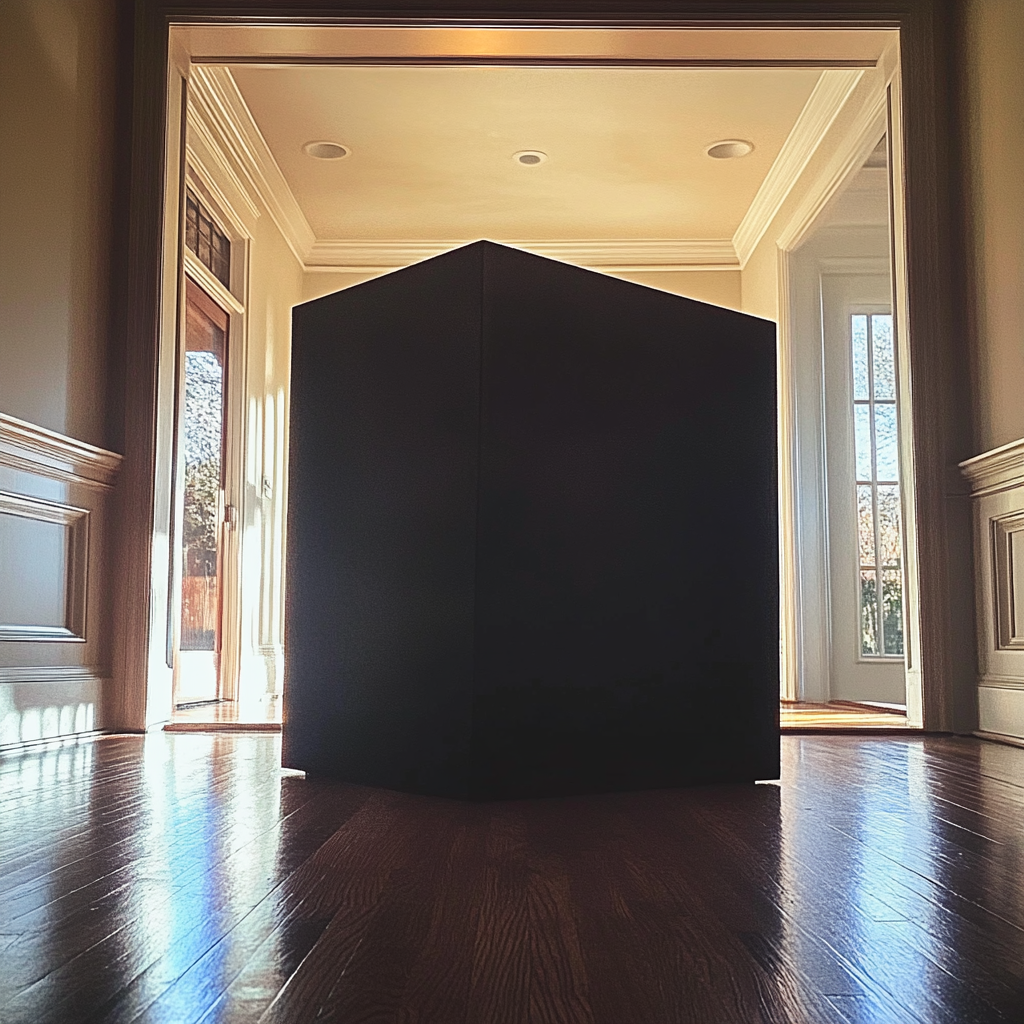 A black box in the hallway | Source: Midjourney