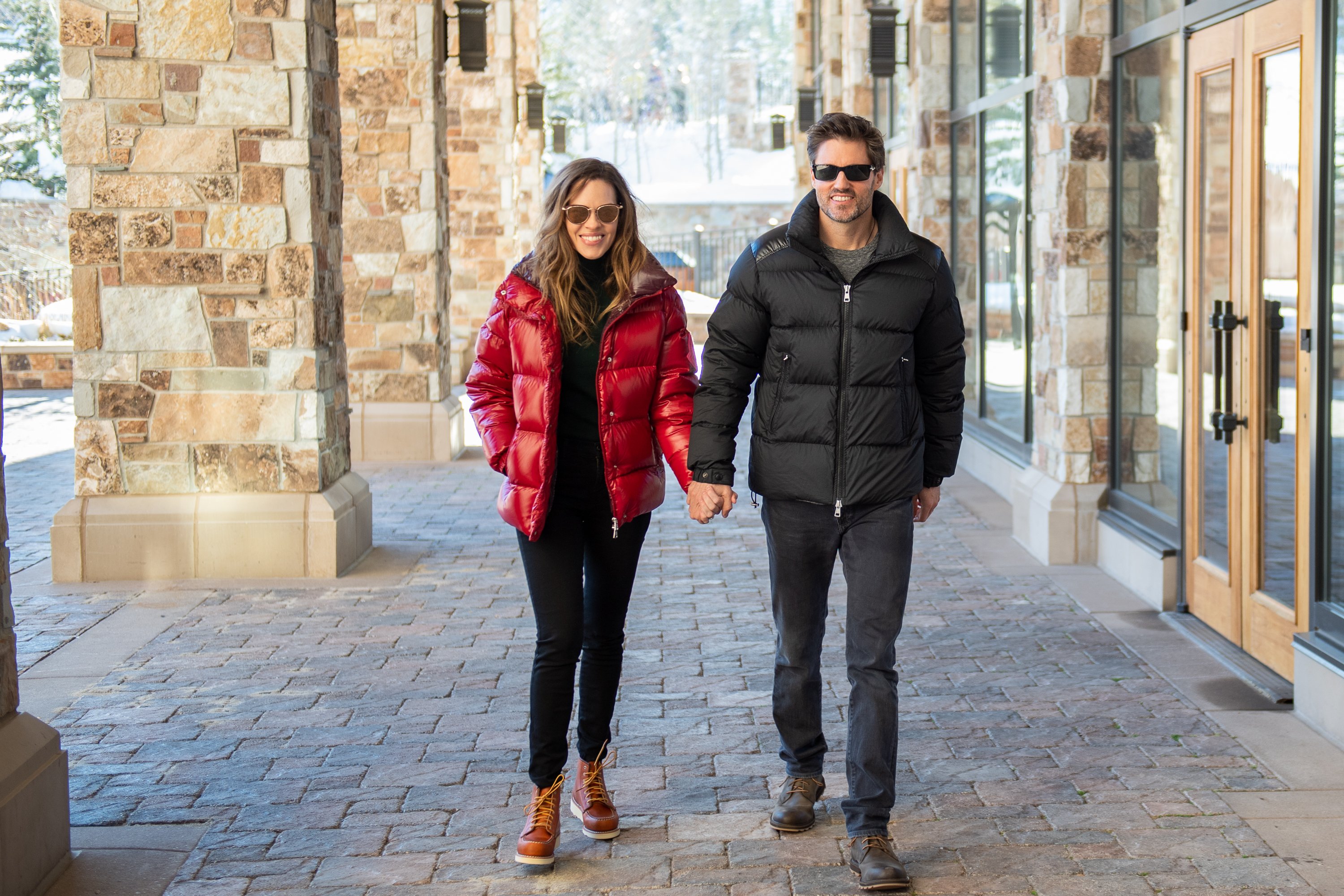 Hilary Swank and Philip Schneider are photographed on January 27, 2019, in Park City | Source: Getty Images