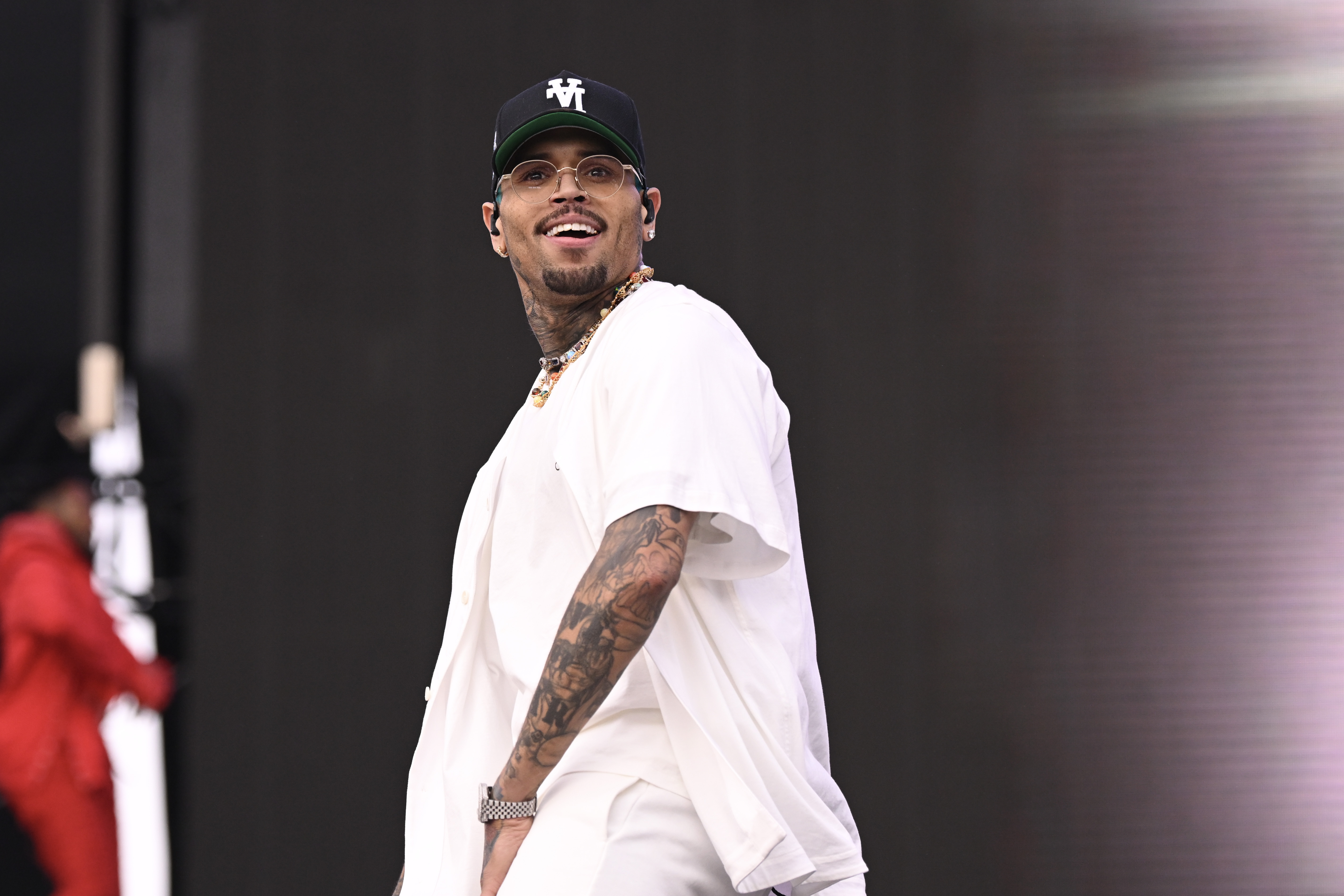 Chris Brown performs during the Lovers & Friends Music Festival at the Las Vegas Festival Grounds on May 6, 2023 in Nevada. | Source: Getty Images