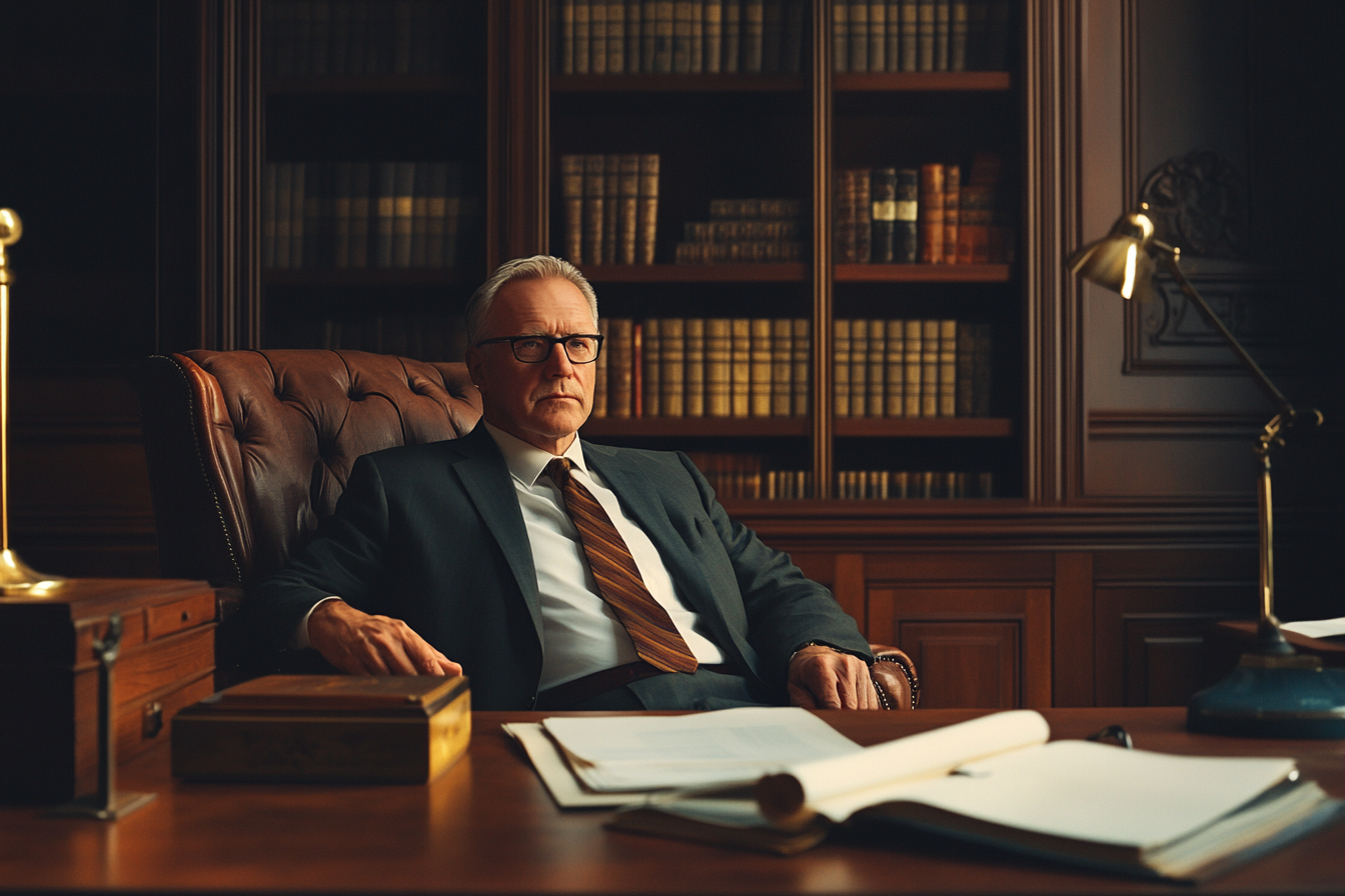 A lawyer sitting in his office | Source: Midjourney