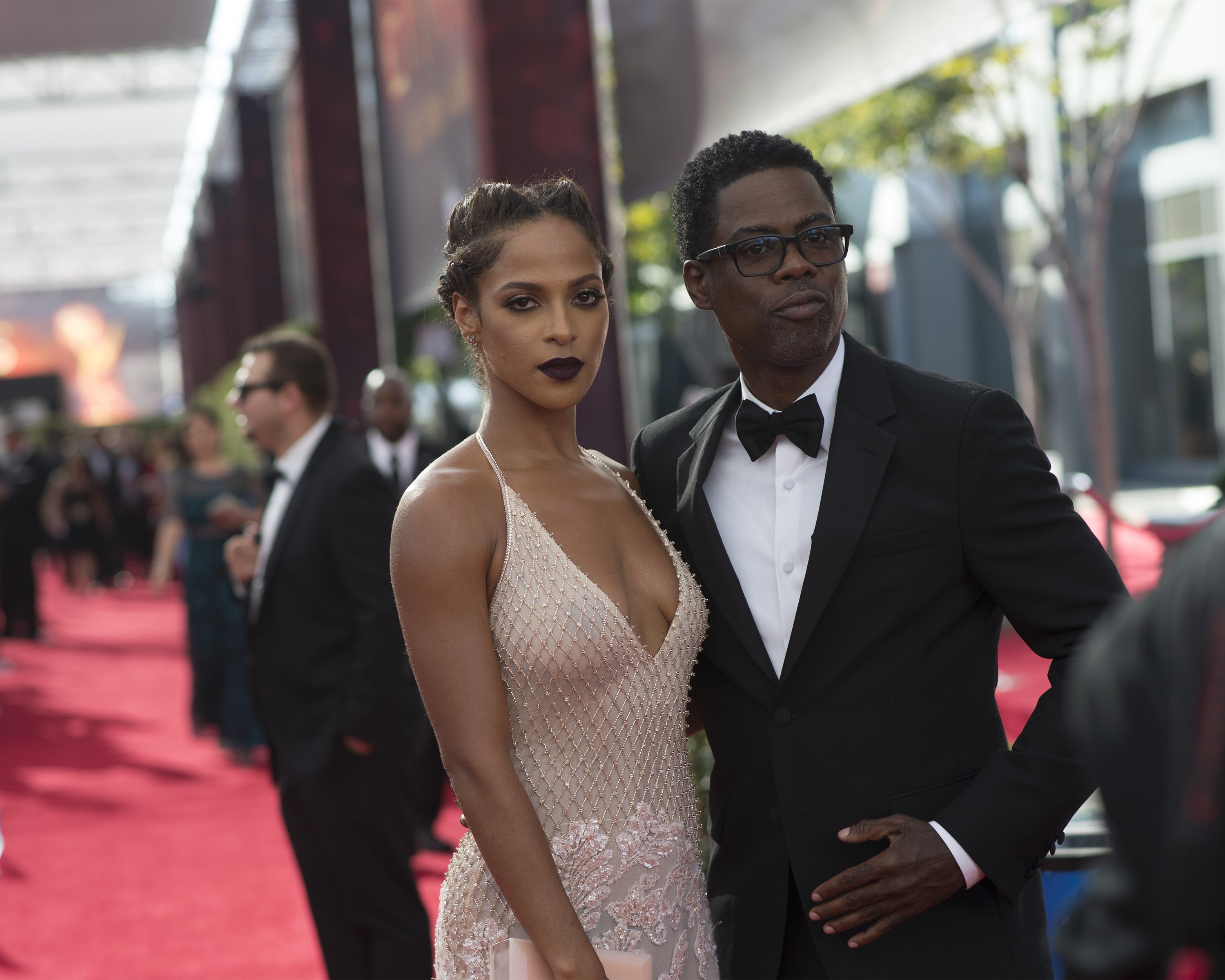 Chris Rock and Megalyn Echikunwoke at the 68th Emmy Awards on September 18, 2016 | Source: Getty Images