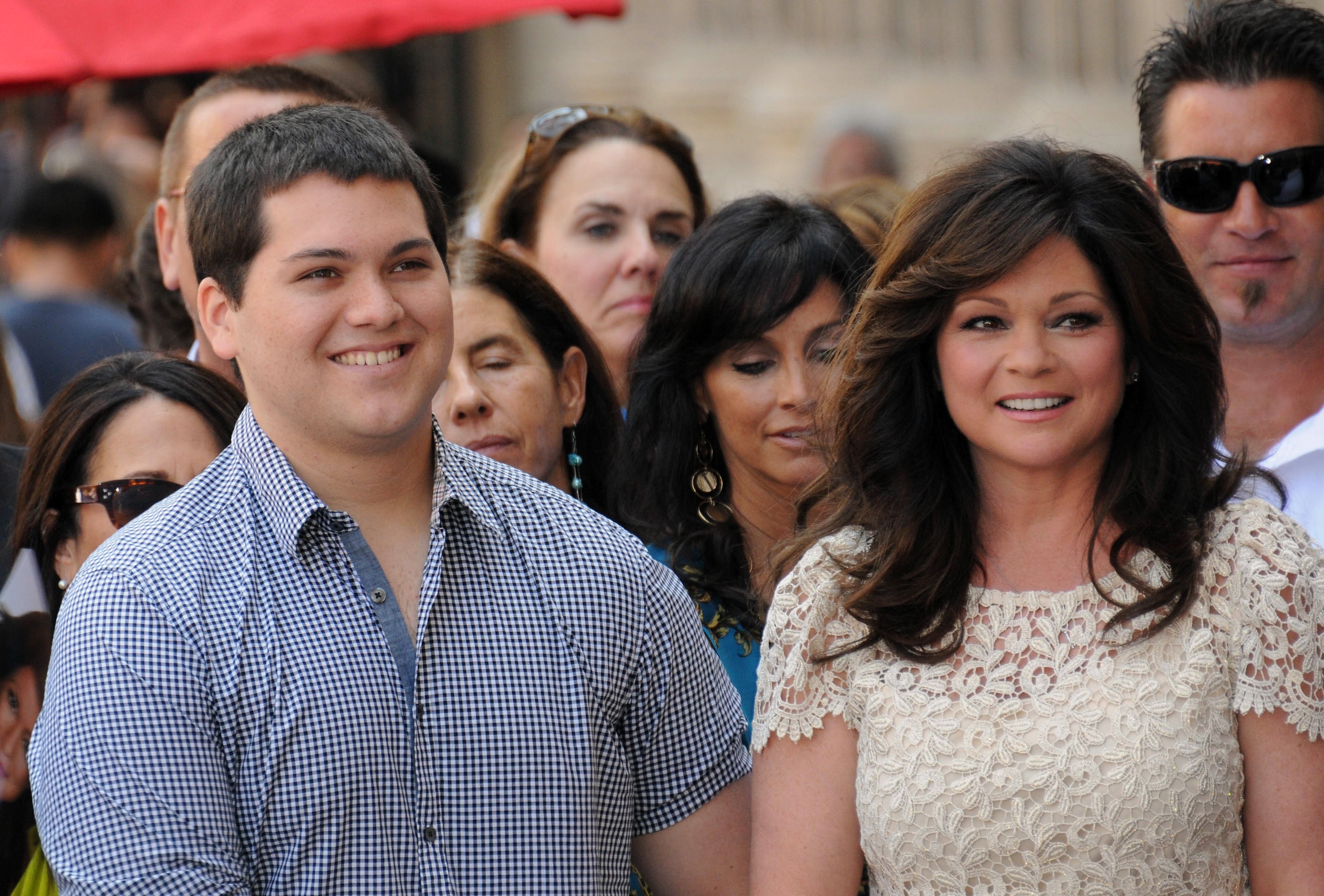 Valerie Bertinelli and son Wolfgang Van Halen as Valerie Bertinelli is honored on the Hollywood Walk Of Fame held on August 22, 2012, in Hollywood, California. | Source: Getty Images